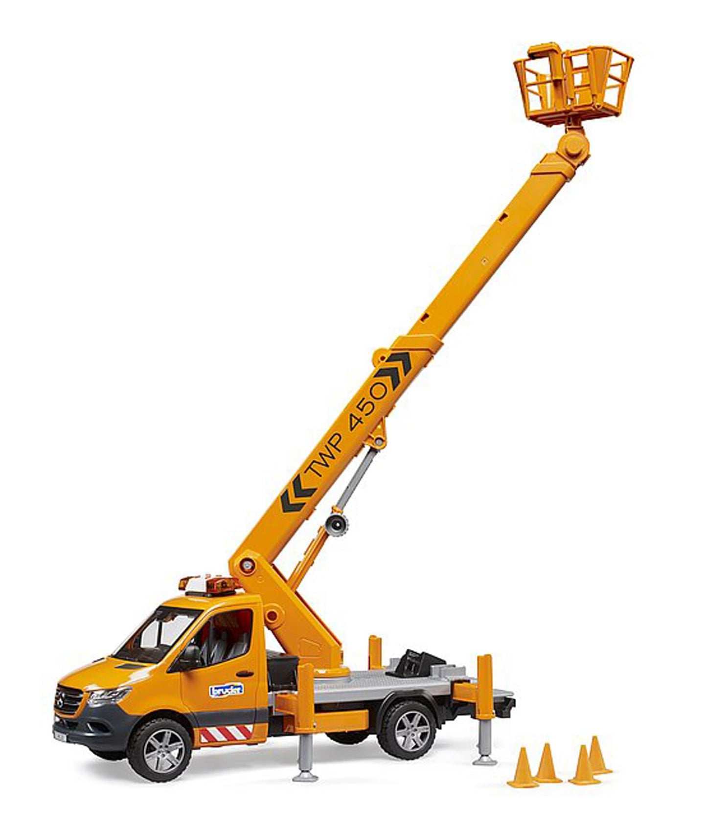 Bruder 02679 MB Sprinter Service Truck with Crane & Man Basket | Light & Sound Module