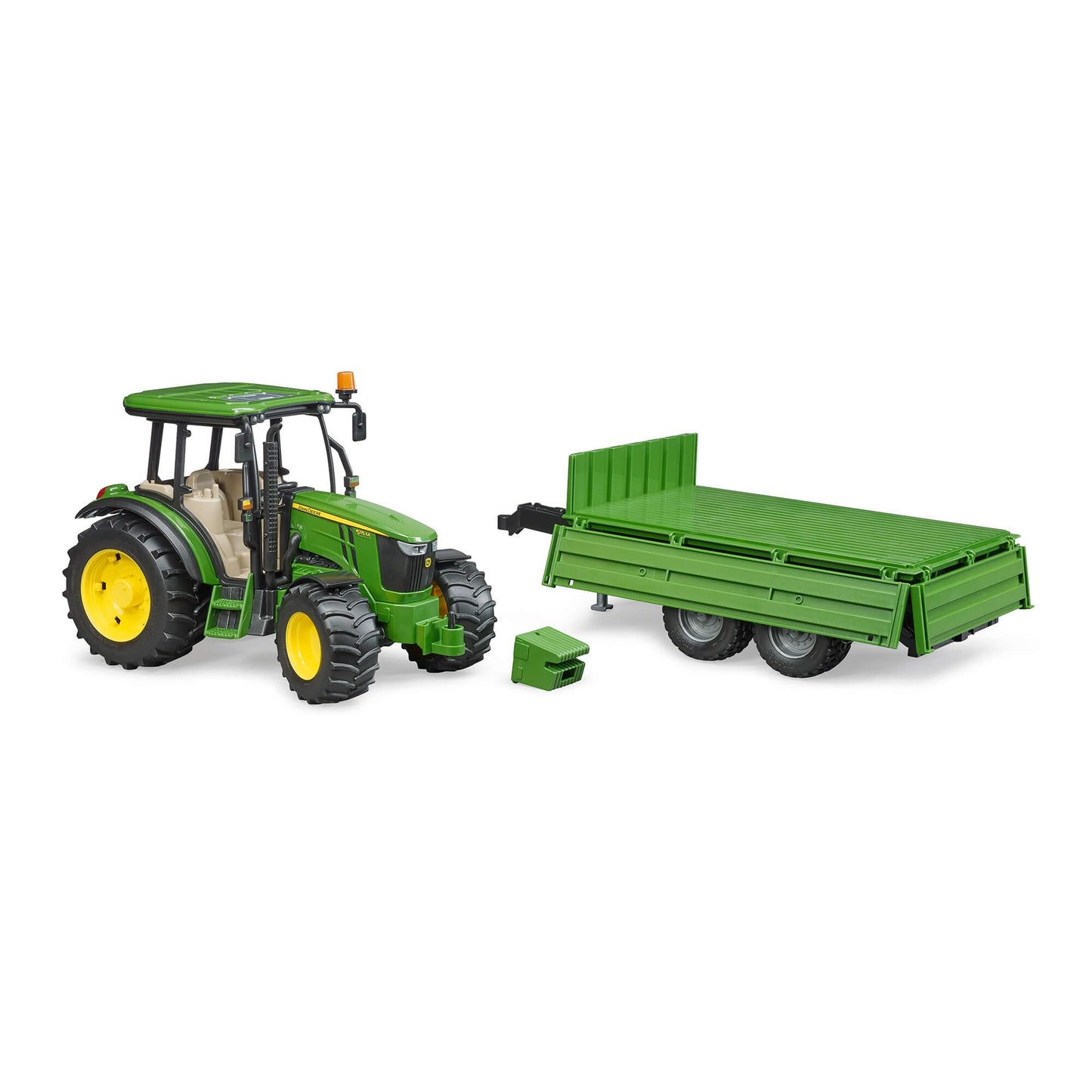 BRUDER John Deere 5115M with Trailer – 1:16 Scale, Realistic Steering & Tilt Bed