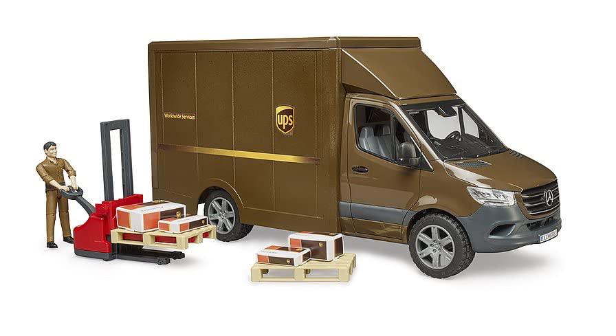 Bruder 02678 MB Sprinter UPS with Driver & Accessories – 1:16 Scale