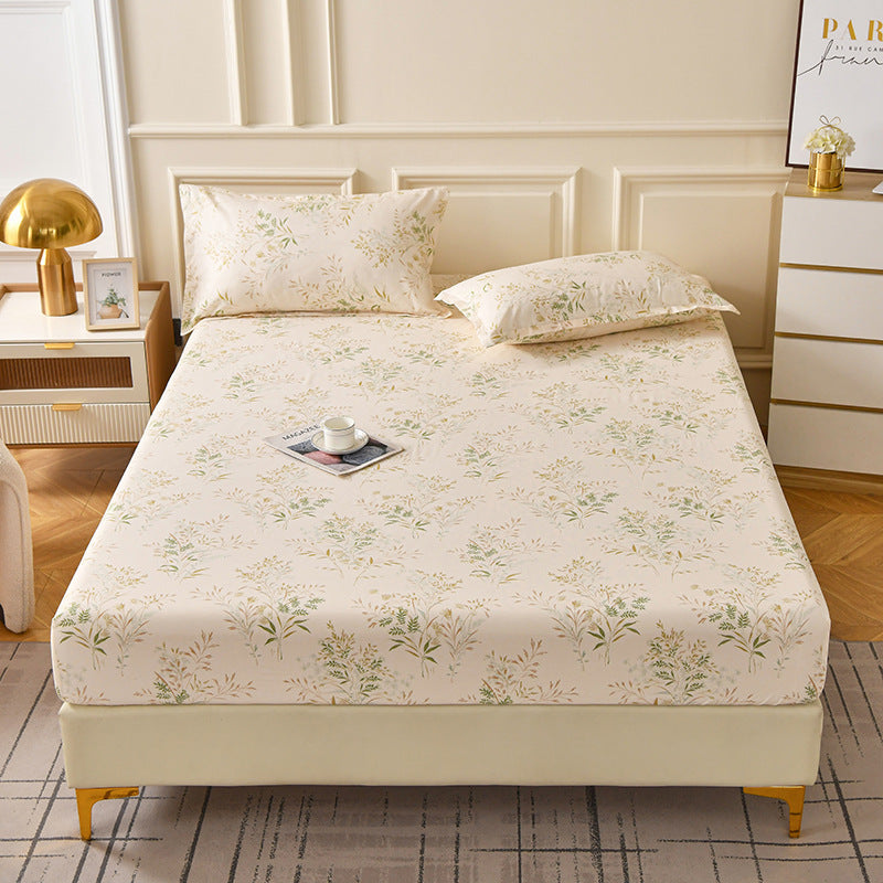 Brushed Fitted Bedsheet with Printed Pillowcases