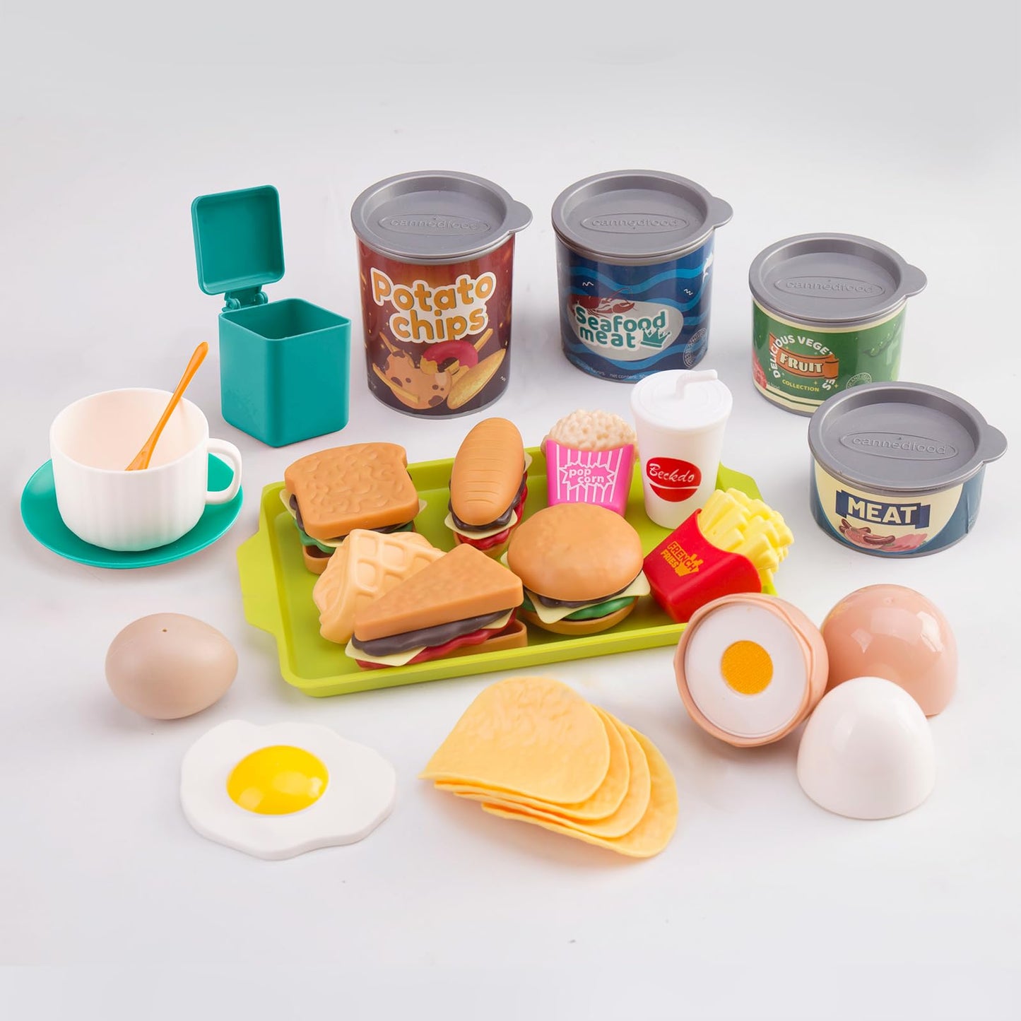 Bruvoalon 200Pcs Mini Play Kitchen Set – Pretend Cookware, Fruit Sets & More