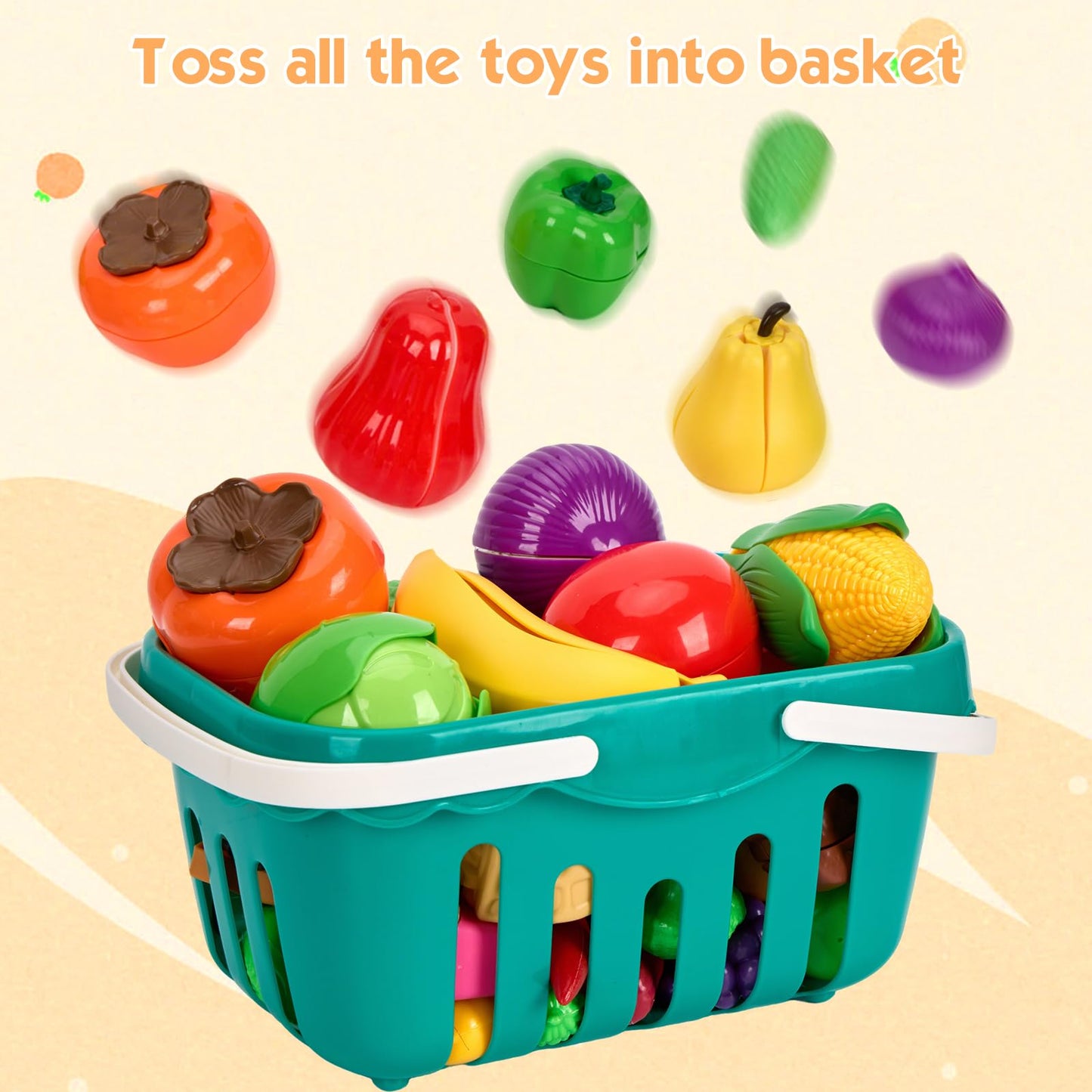 Bruvoalon 200Pcs Mini Play Kitchen Set – Pretend Cookware, Fruit Sets & More