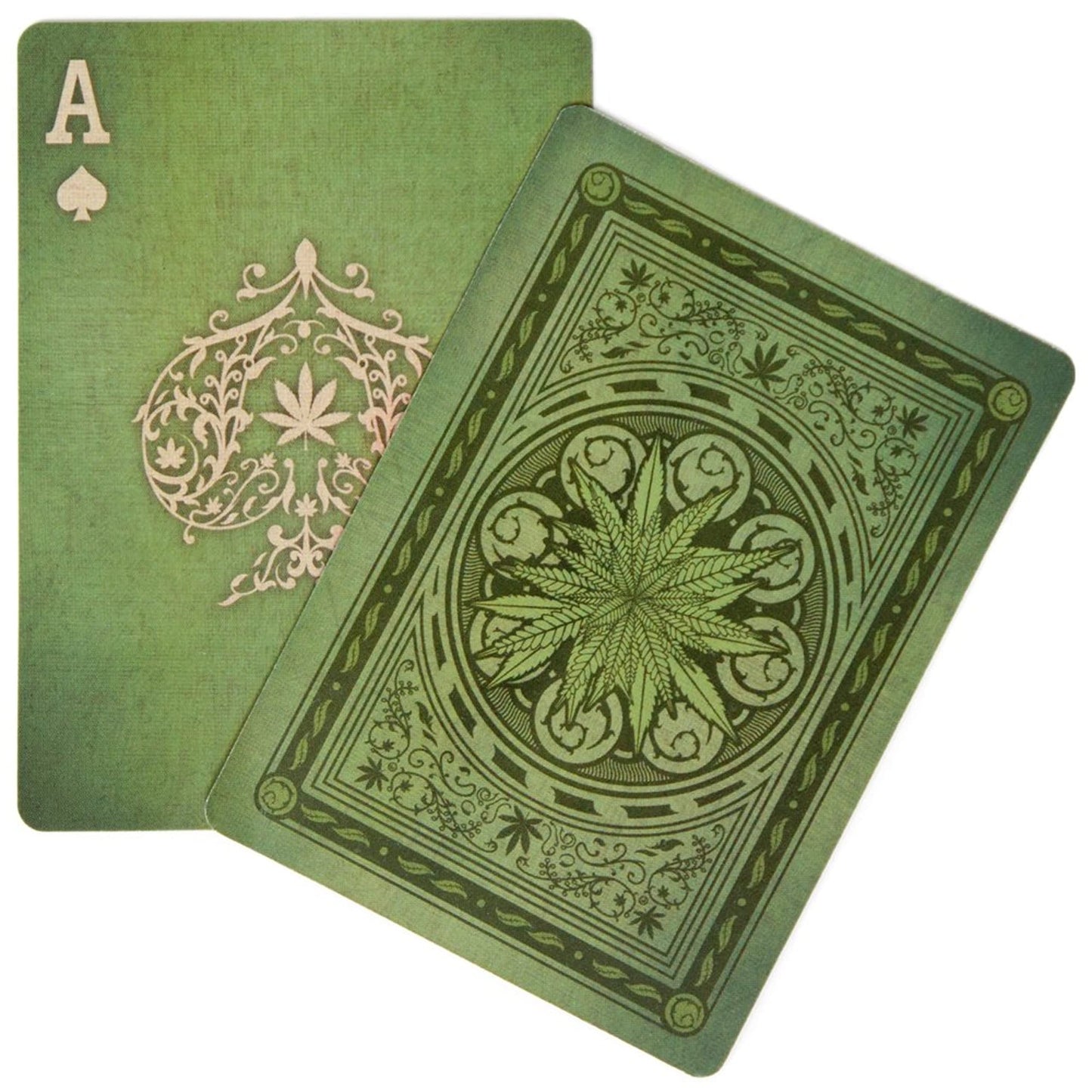 Brybelly Aces High Premium Green Playing Cards – Black Core, Plastic-Coated, Poker Wide