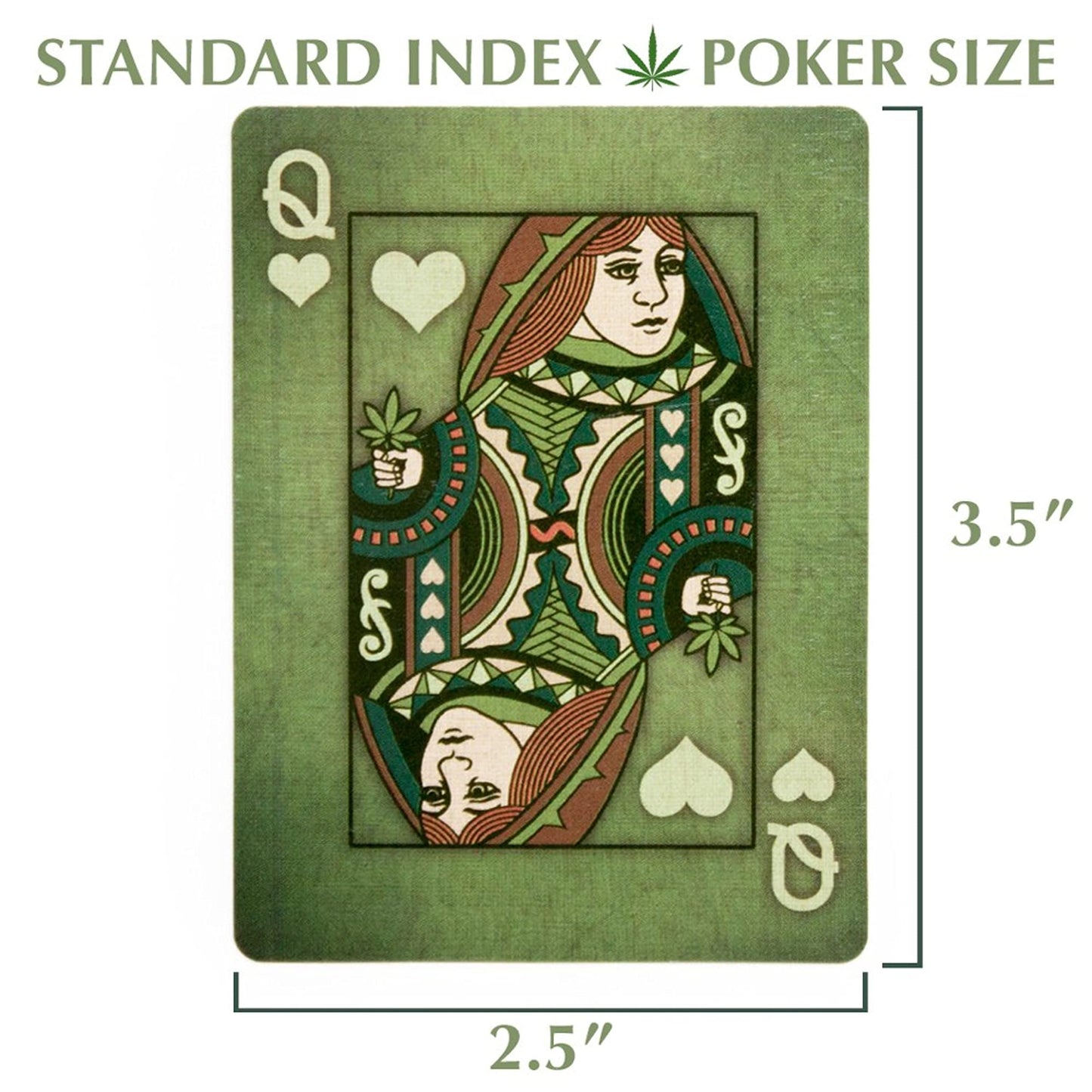 Brybelly Aces High Premium Green Playing Cards – Black Core, Plastic-Coated, Poker Wide