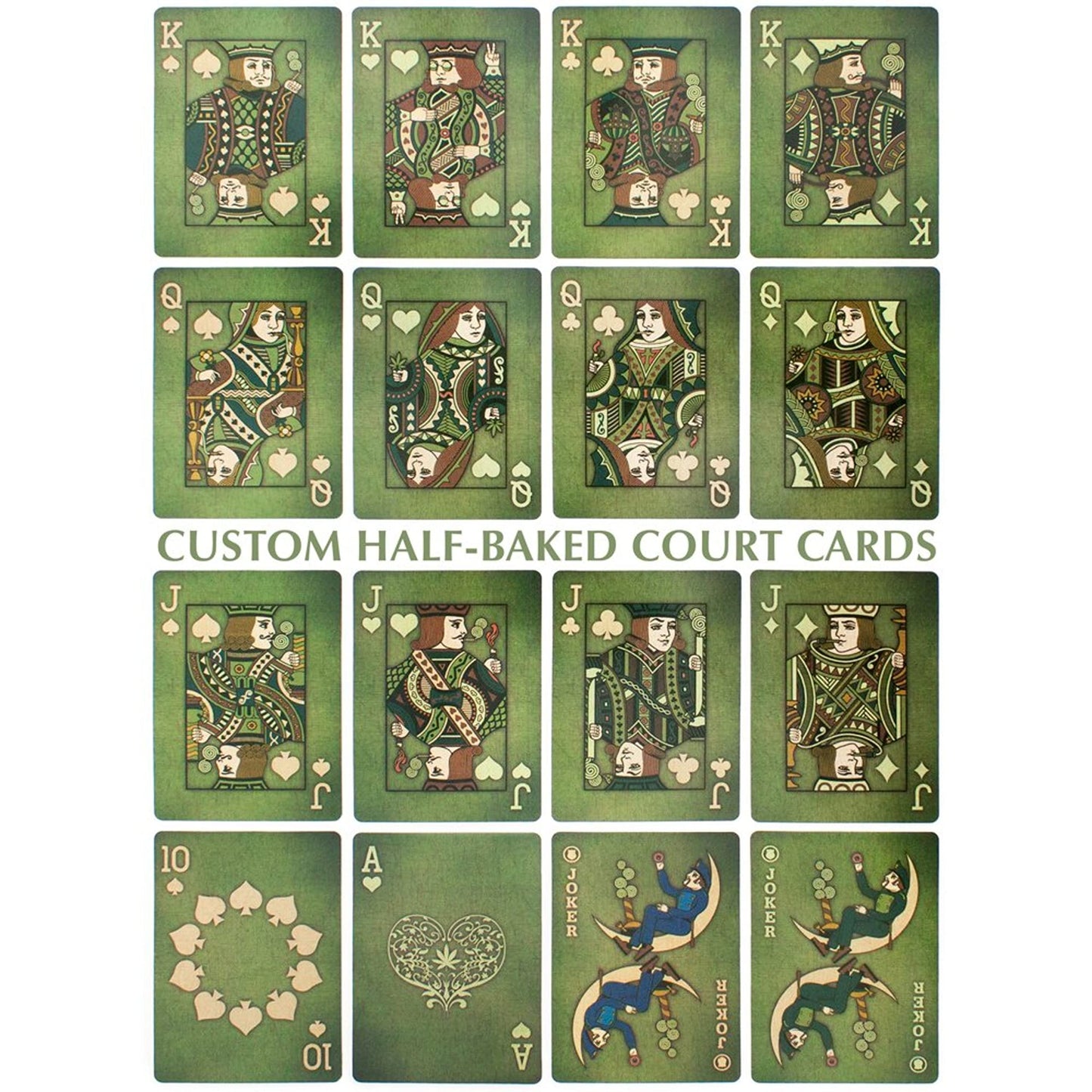 Brybelly Aces High Premium Green Playing Cards – Black Core, Plastic-Coated, Poker Wide