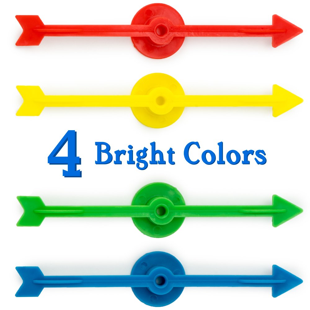 Brybelly 12-Pack Arrow Game Spinners – 4-Inch Rainbow Arrows for DIY Board Games & Classroom Use