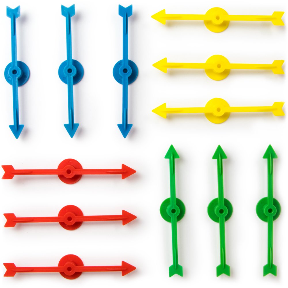 Brybelly 12-Pack Arrow Game Spinners – 4-Inch Rainbow Arrows for DIY Board Games & Classroom Use