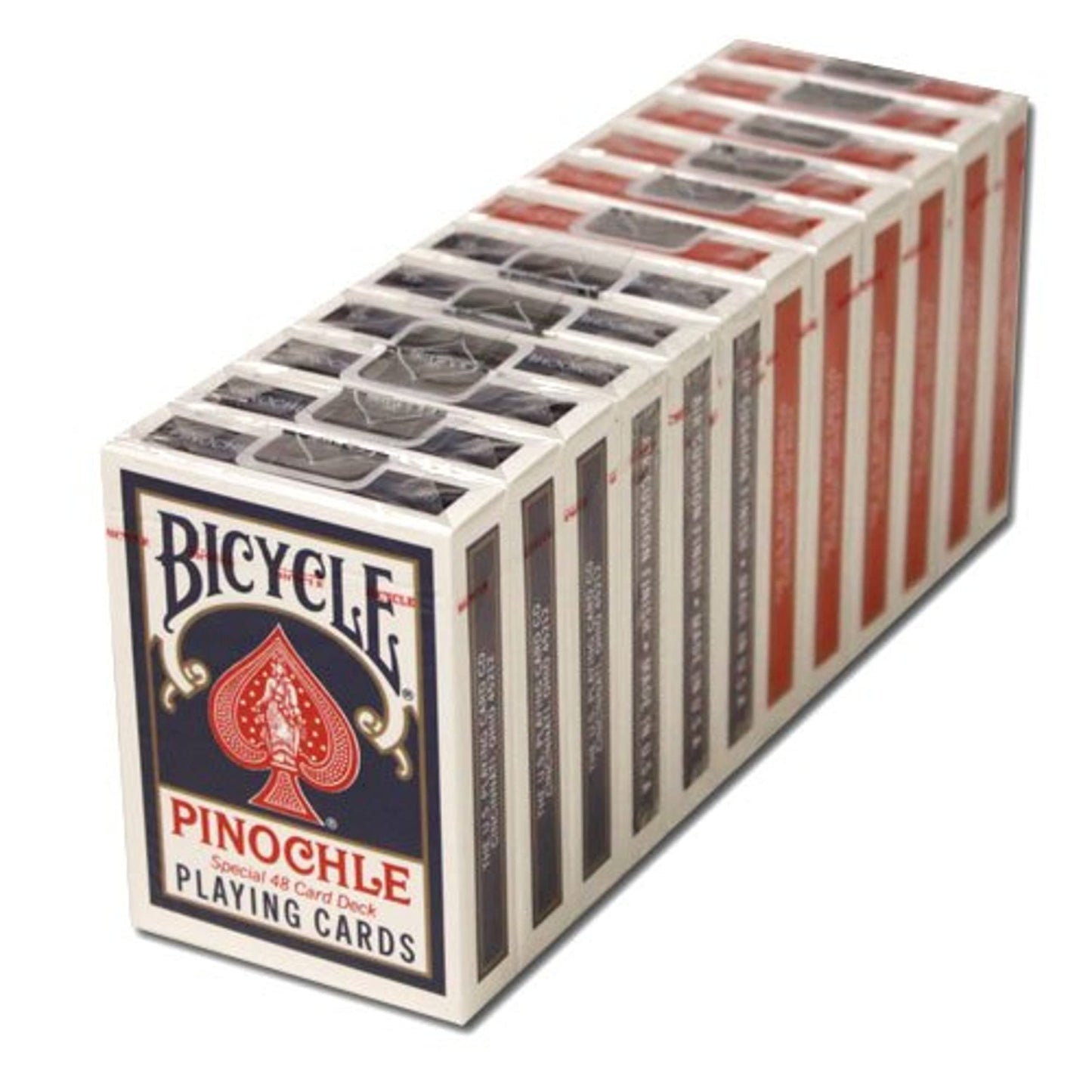 Brybelly 12 Decks Bicycle Pinochle Cards – 6 Red / 6 Blue, Plastic-Coated
