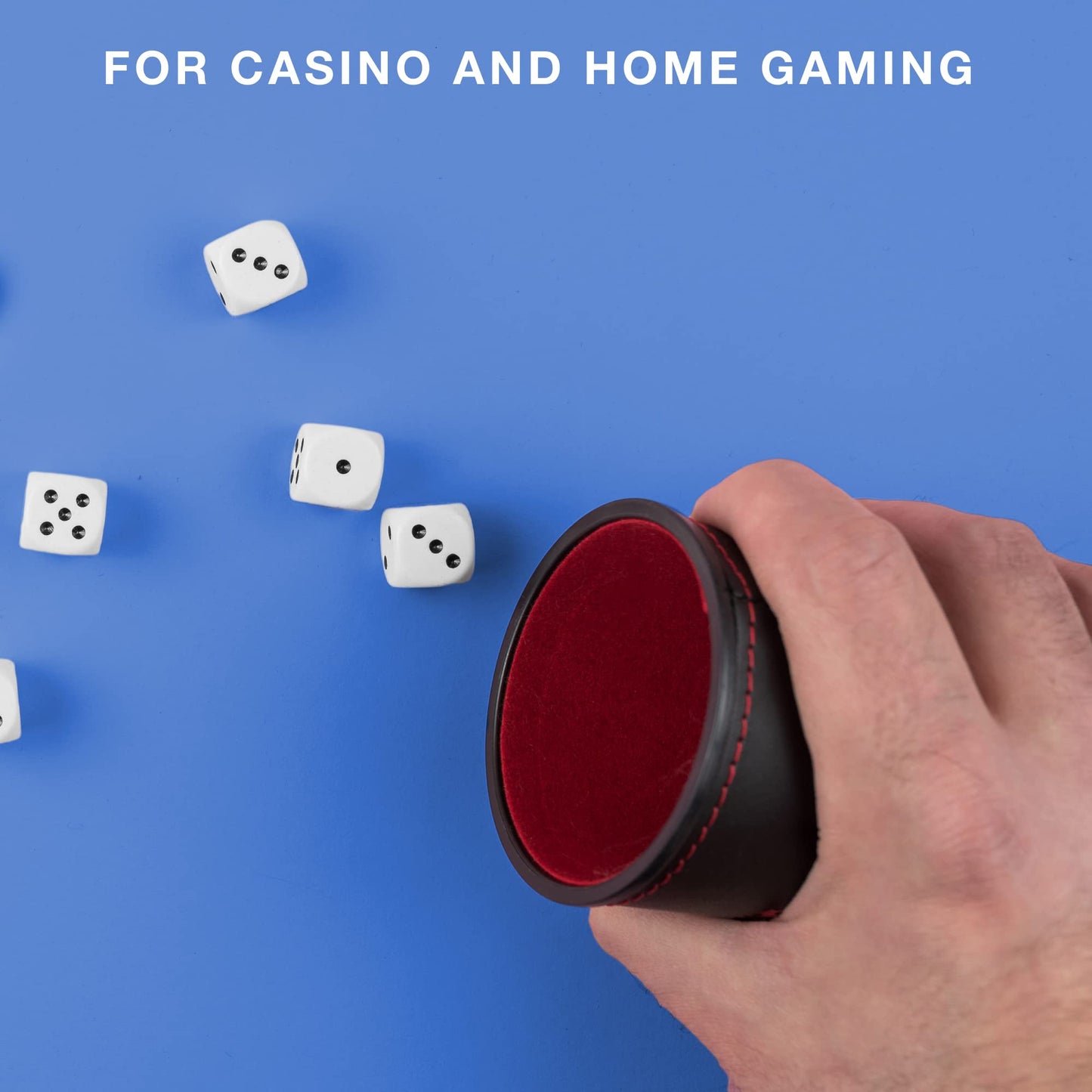 Brybelly Dice Set with Shaker Cup - Leather Cups, 25 Dice for Family Games