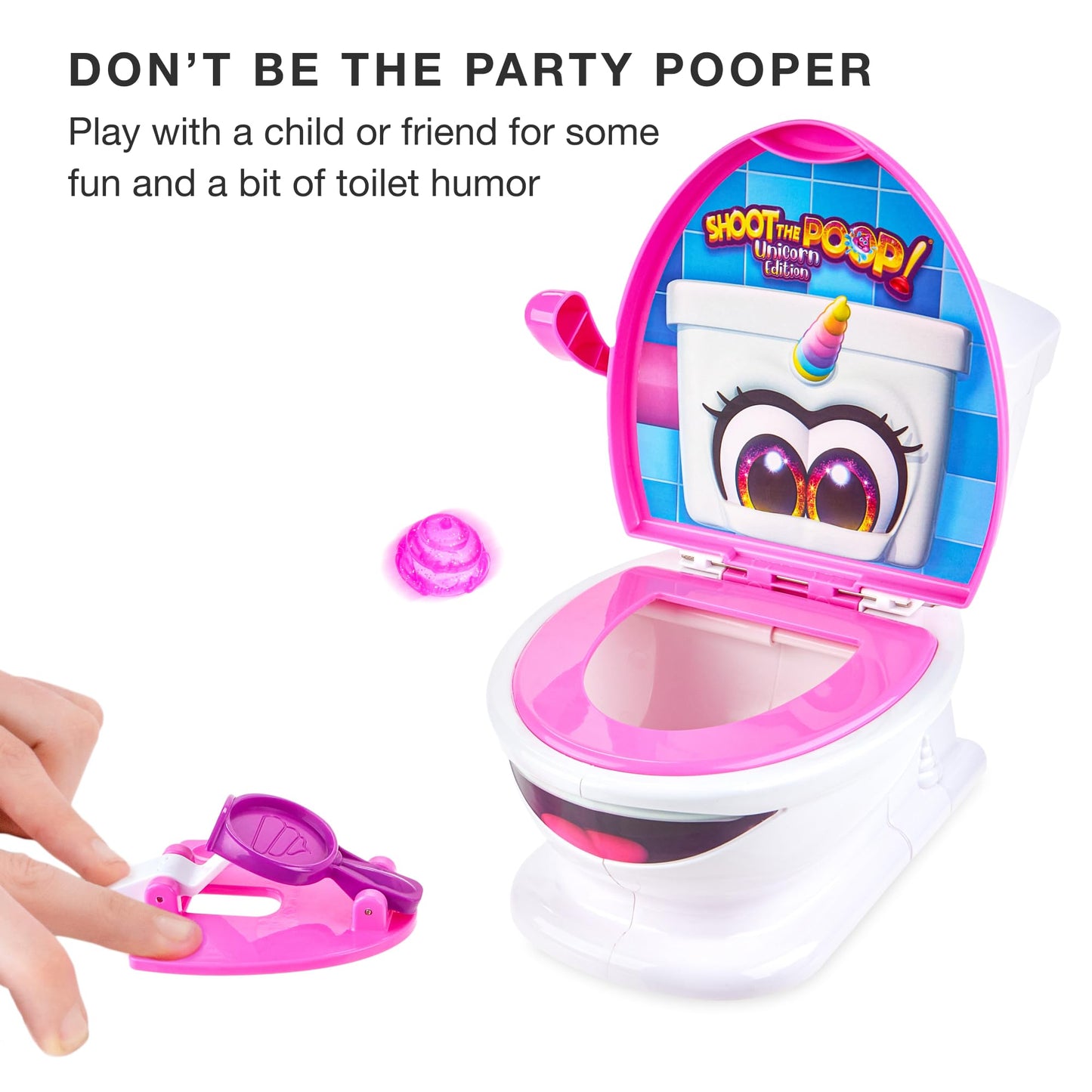 Brybelly Shoot The Poop Unicorn Edition — Glitter Poops, Talking Toilet, Family-Friendly Party Game