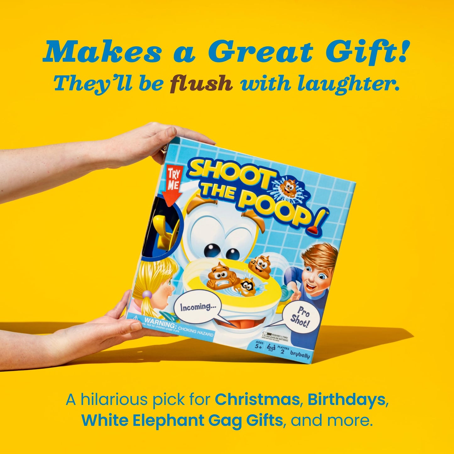 Brybelly Shoot The Poop – The Original Talking Toilet Game for Kids & Families
