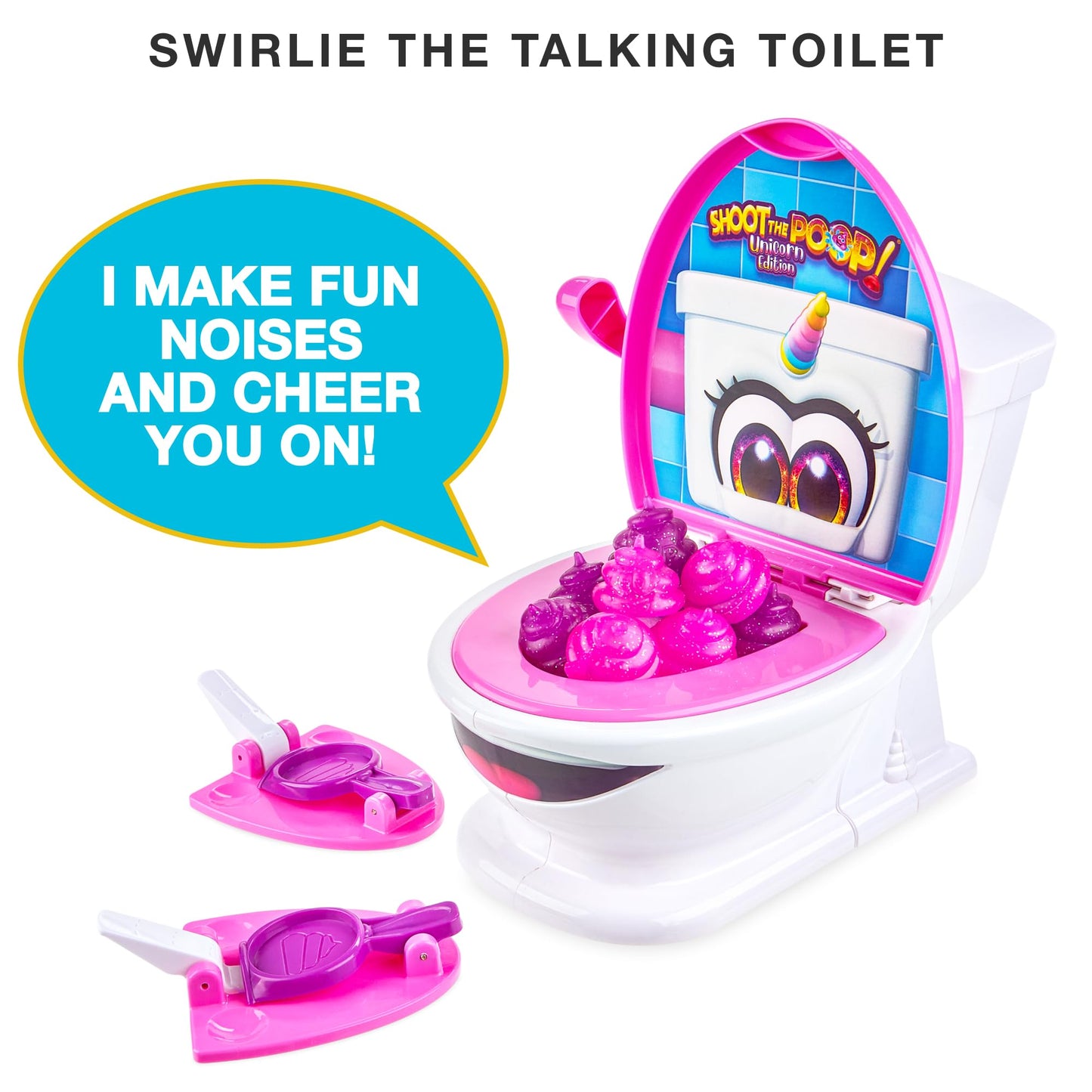 Brybelly Shoot The Poop Unicorn Edition — Glitter Poops, Talking Toilet, Family-Friendly Party Game