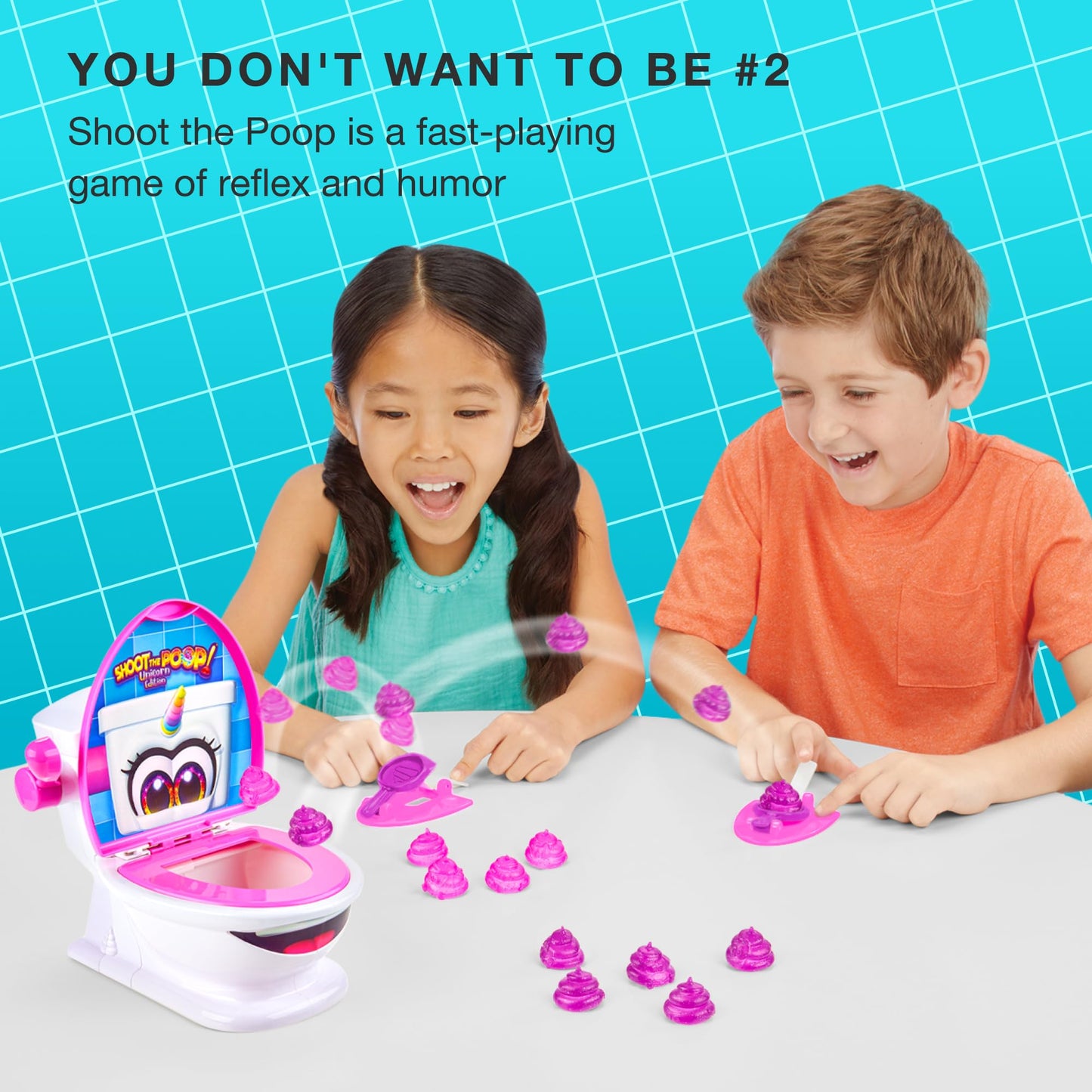 Brybelly Shoot The Poop Unicorn Edition — Glitter Poops, Talking Toilet, Family-Friendly Party Game