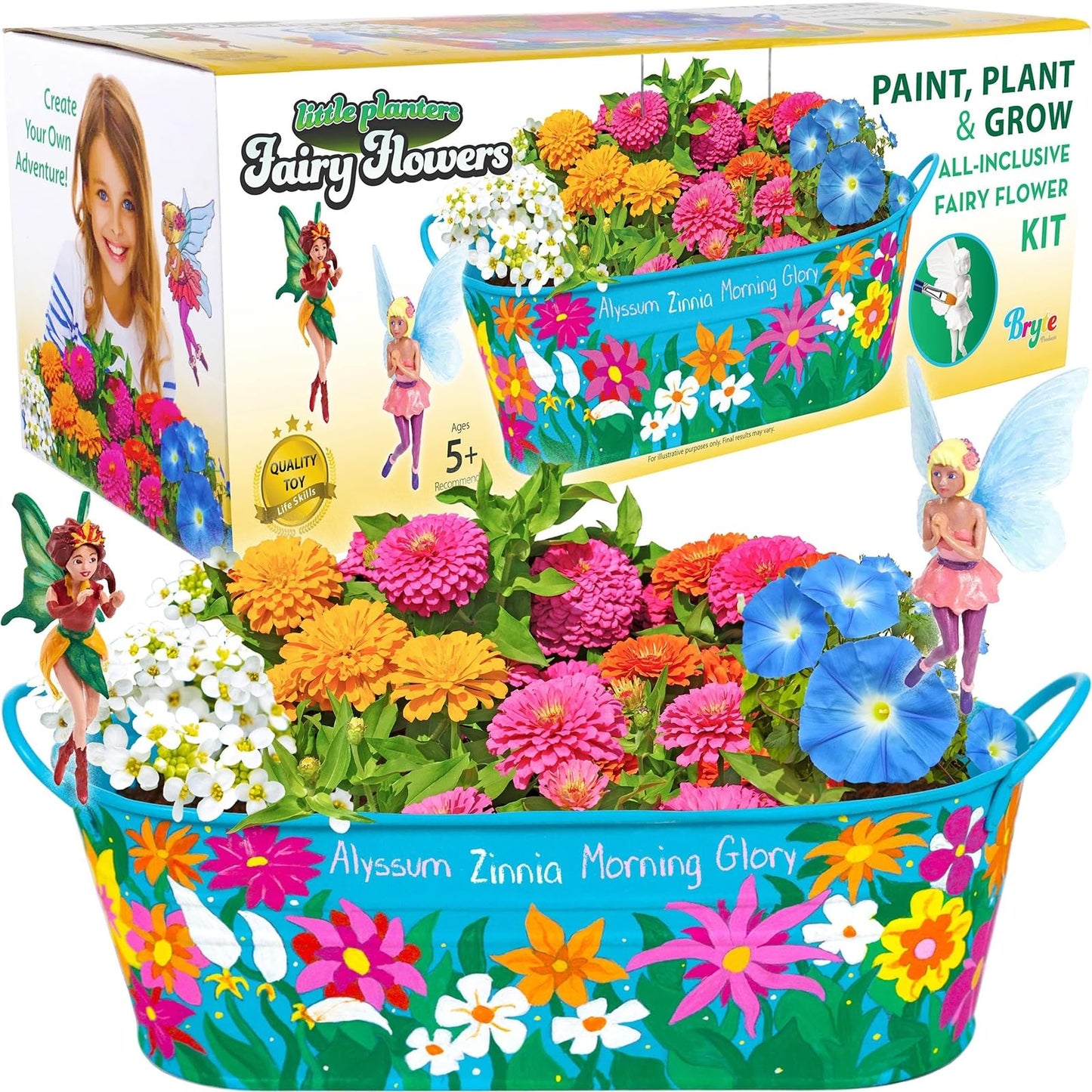 BRYTE Unicorn Terrarium Kit for Kids — Light-Up Fairy Garden Planter, Seeds & Tools (Ages 4–12)