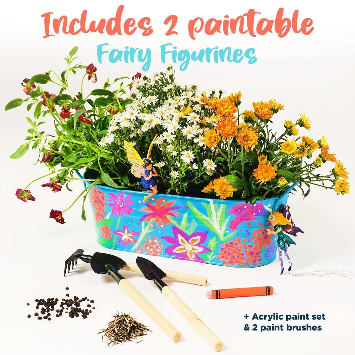 BRYTE Unicorn Terrarium Kit for Kids — Light-Up Fairy Garden Planter, Seeds & Tools (Ages 4–12)