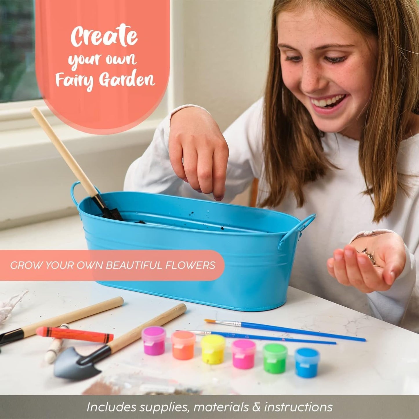 BRYTE Unicorn Terrarium Kit for Kids — Light-Up Fairy Garden Planter, Seeds & Tools (Ages 4–12)
