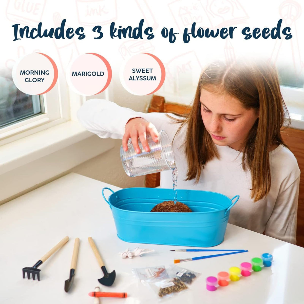 BRYTE Unicorn Terrarium Kit for Kids — Light-Up Fairy Garden Planter, Seeds & Tools (Ages 4–12)
