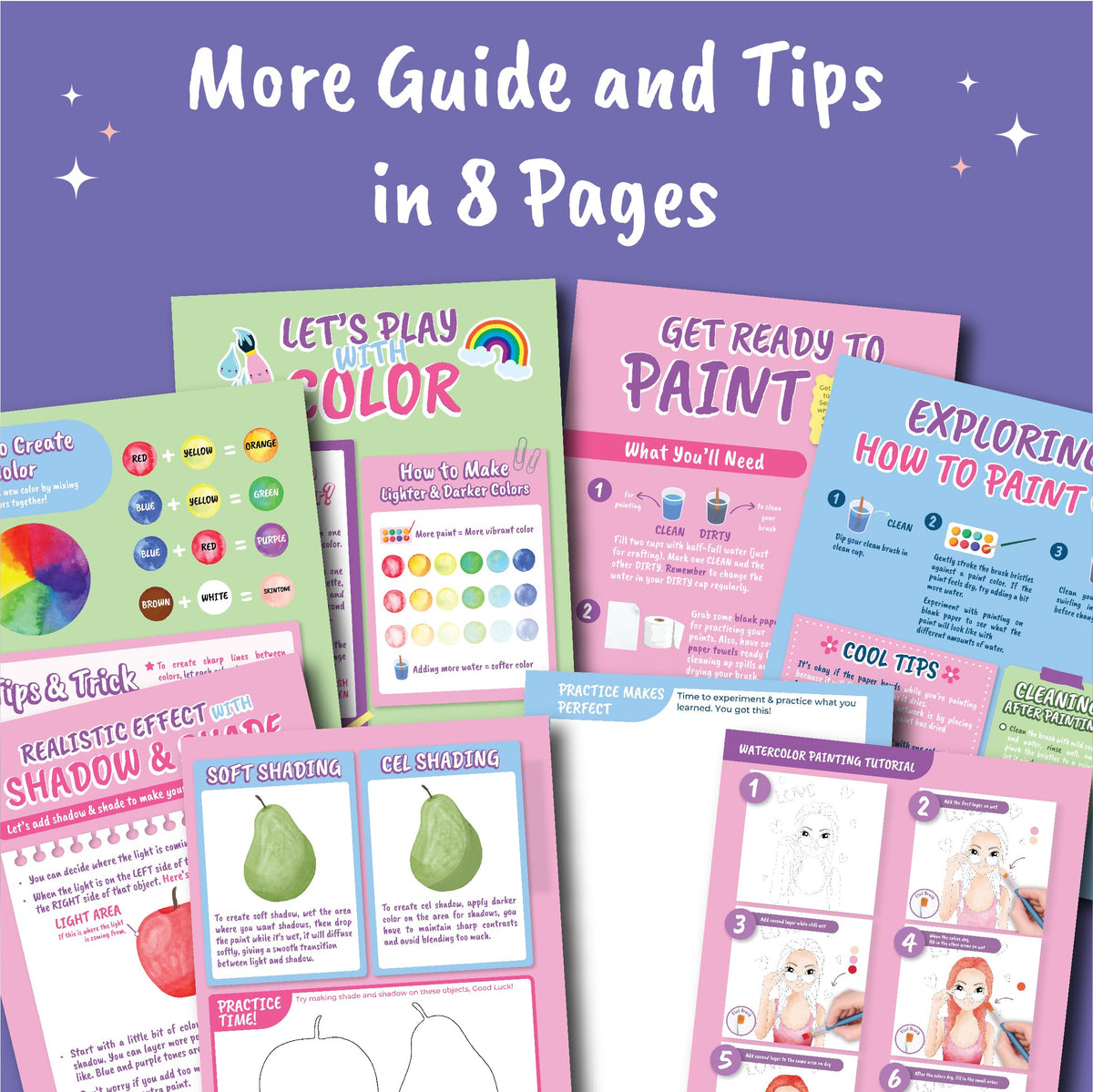 BSCOOL Water Coloring Book for Beginners – Kids Painting Kit 5+ with 12 Palettes & 15 Pre-Drawn Models