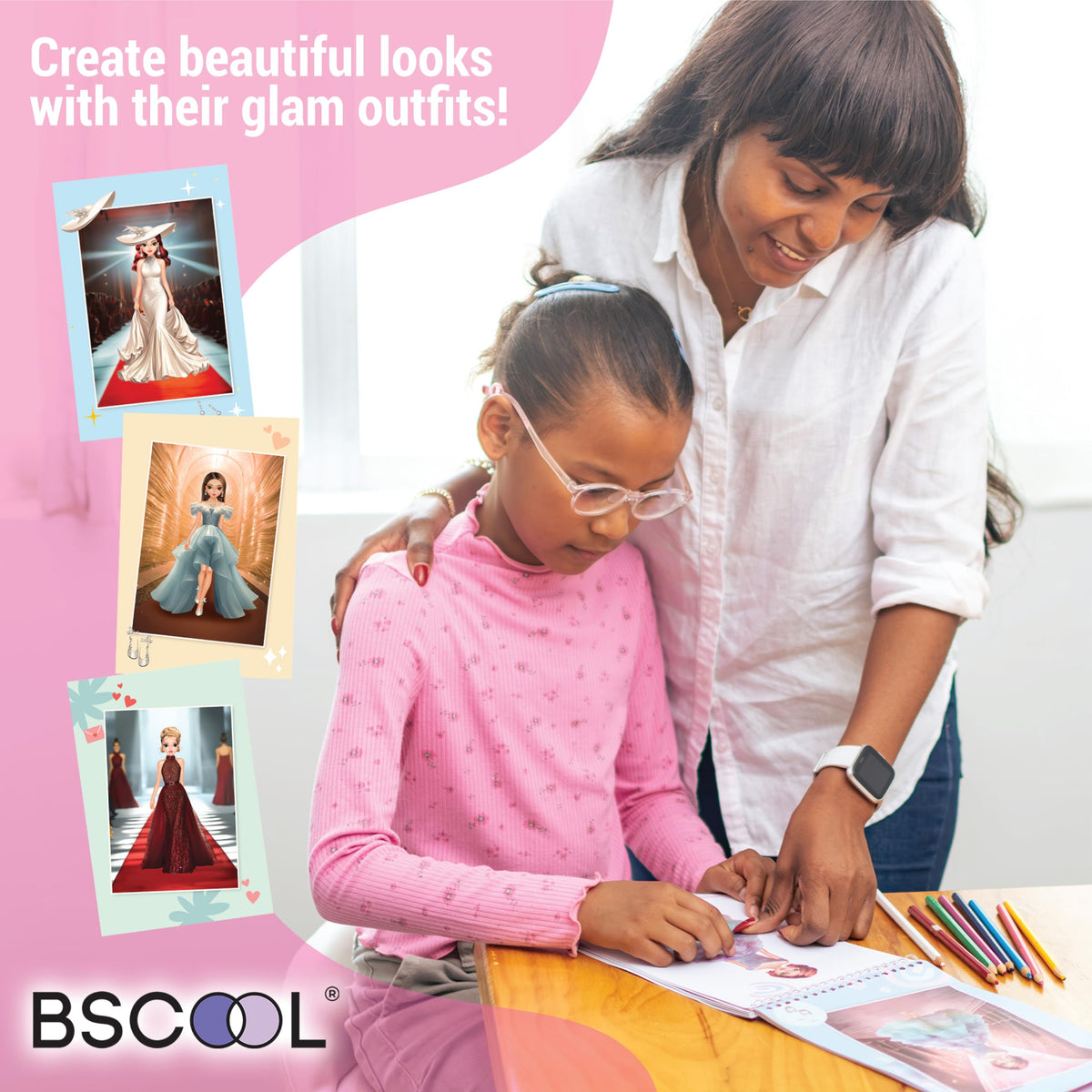 BSCOOL Sticker Dress Up Fashion Runway – Creative Sticker Activity Book for Kids 5+