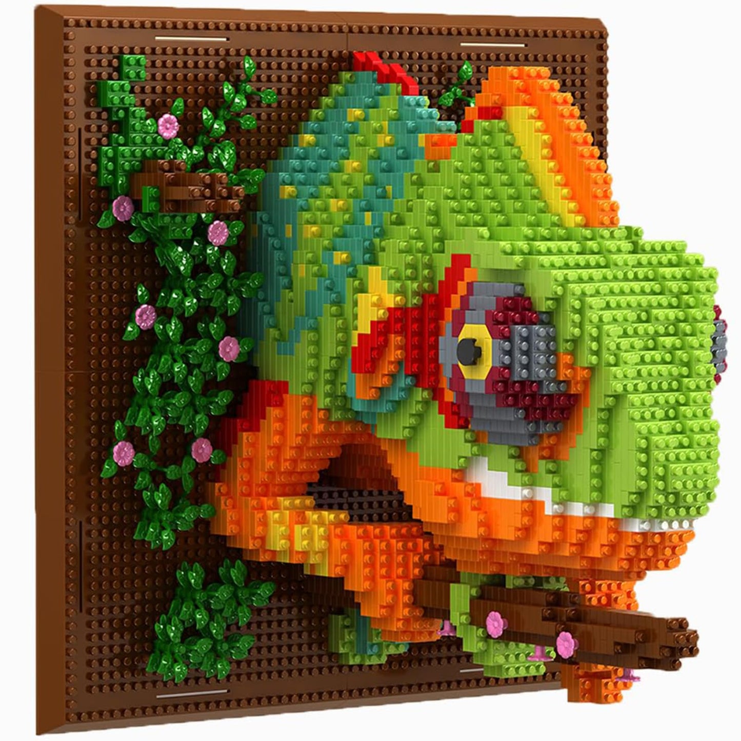 BseSparklion Chameleon 3D Wall Art – 2688 Micro Blocks, No Lego Compatibility, Home Decor & Table Display