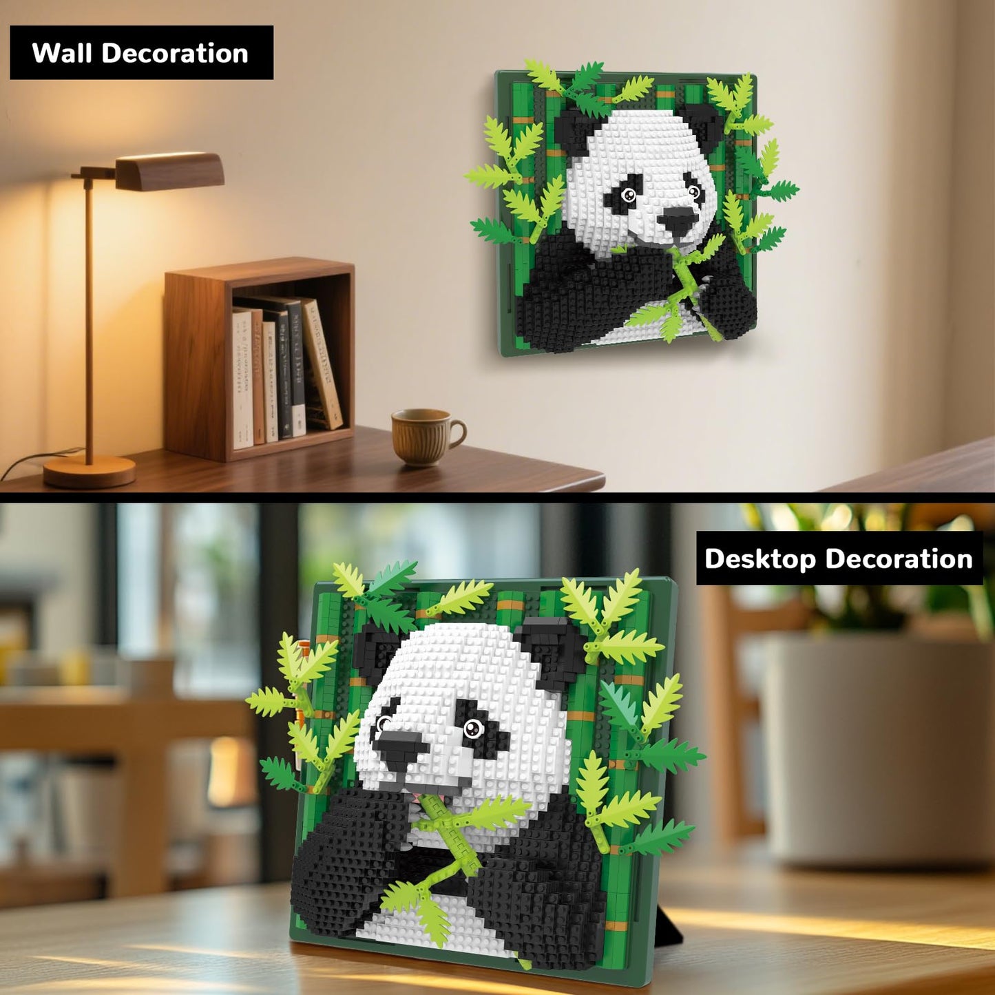 BseSparklion Panda 3D Wall Art Micro Blocks Set (1142 PCS) – Table or Wall Display, Not Compatible with LEGO, Gift for Adults & Teens 14+