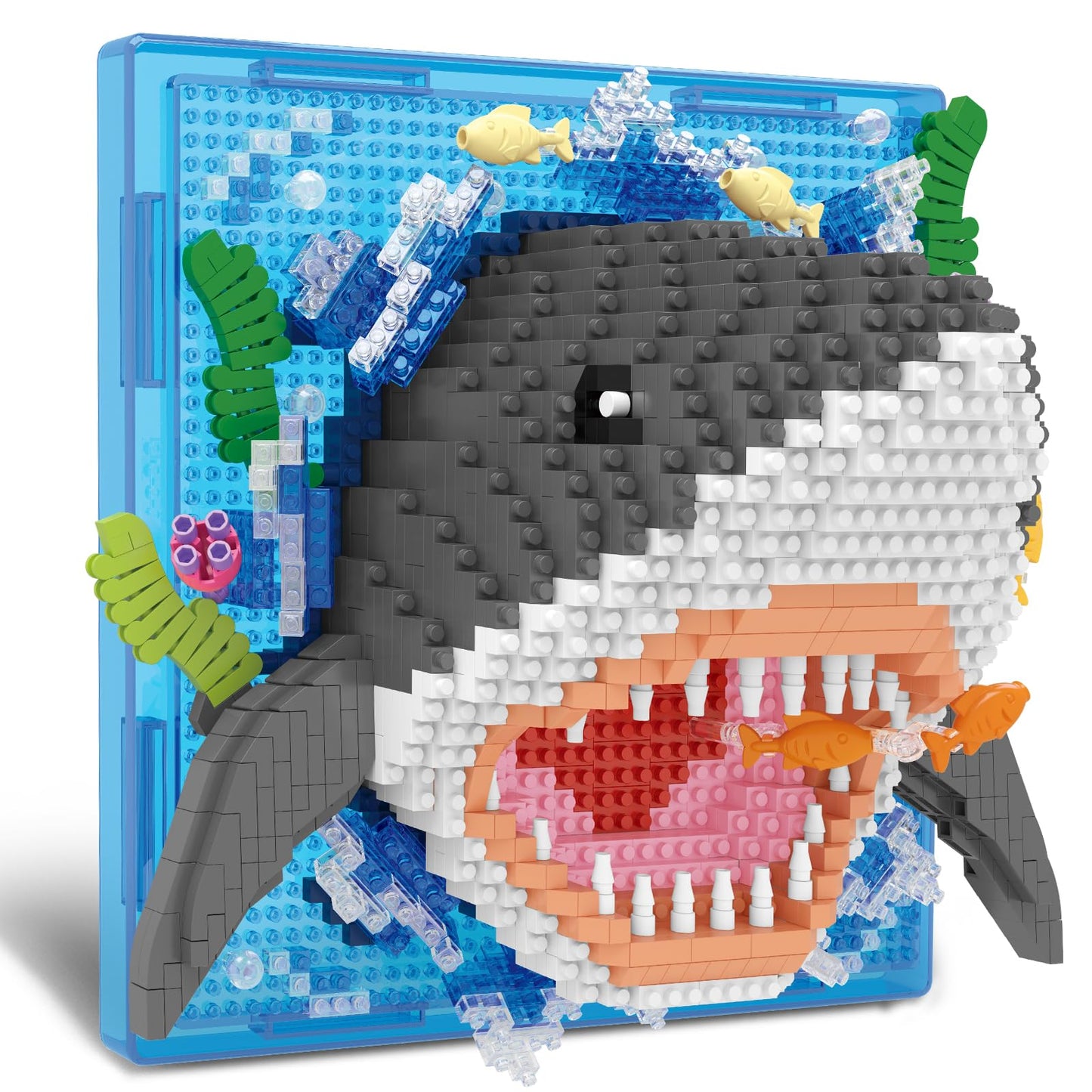 BseSparklion Shark 3D Wall Art — 1644 Pcs Micro Blocks, Wall or Table Decor