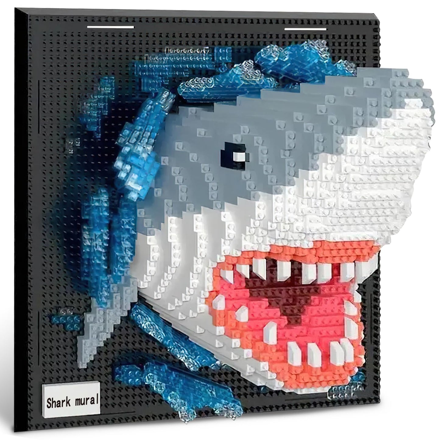 BseSparklion Shark 3D Wall Art – Micro Blocks (2166 PCS) Wall or Table Decor