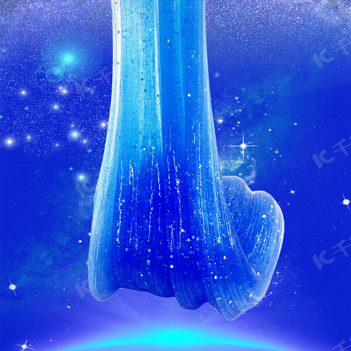 BSINHTIY Super Galaxy Slime Kit - Blue Glitter Slime in Shapes & Textures for Kids