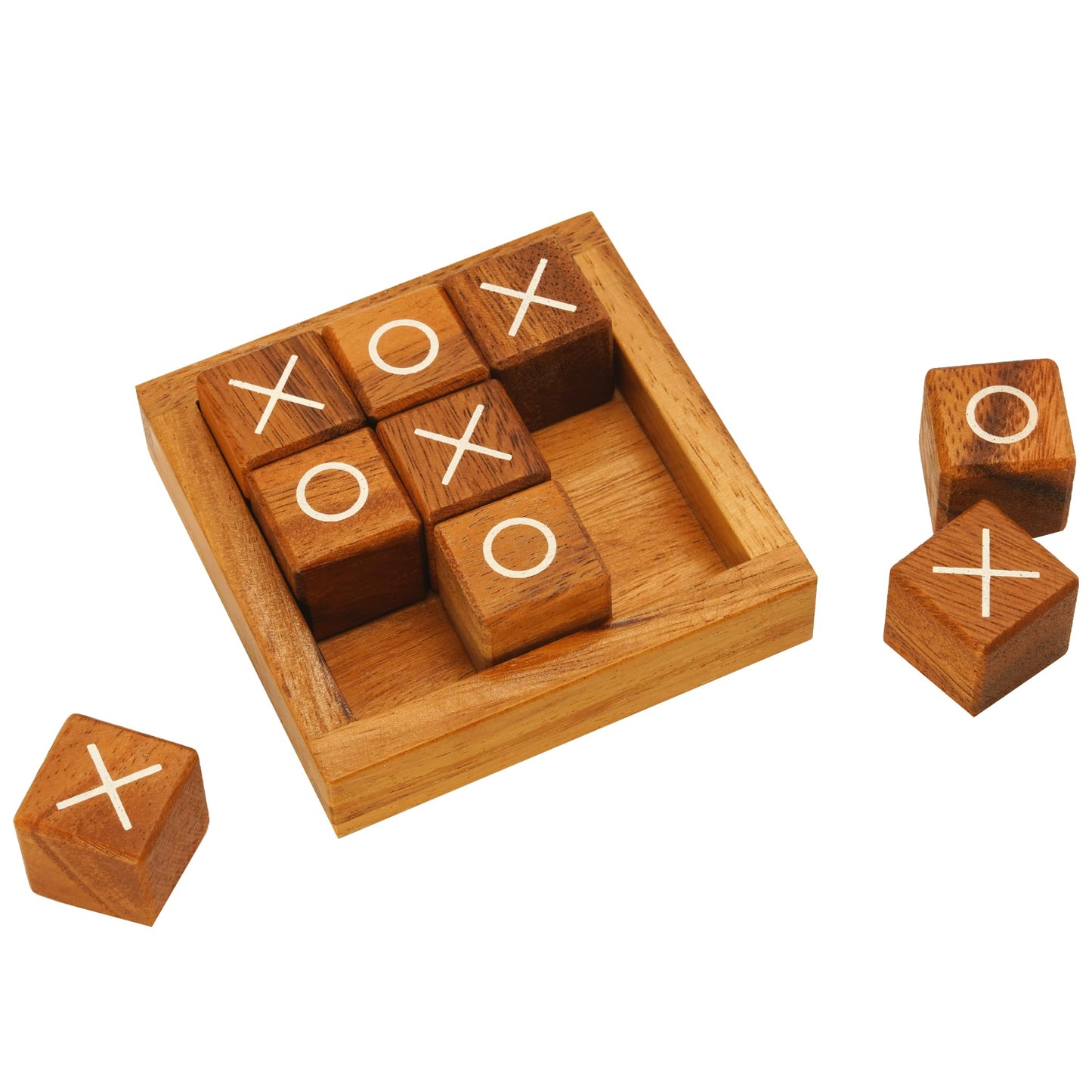 BSIRI Wooden Tic Tac Toe Coffee Table Decor – Classic XO Game for Home & Office