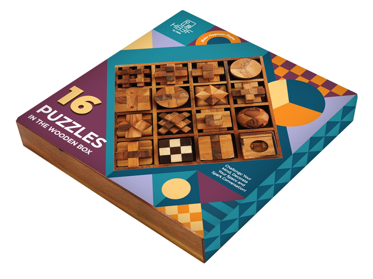 BSIRI 16 in 1 Wooden Brain Teaser Puzzles – Interlocking 3D Mind Games for All Ages