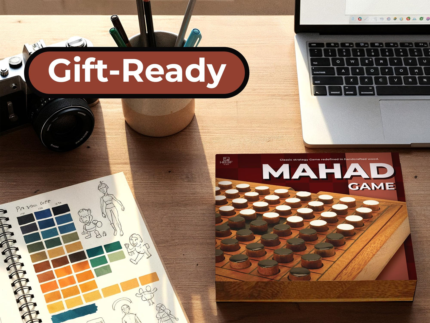 BSIRI Classic Othello: Handcrafted Wooden Strategy Board Game for Family & Adults