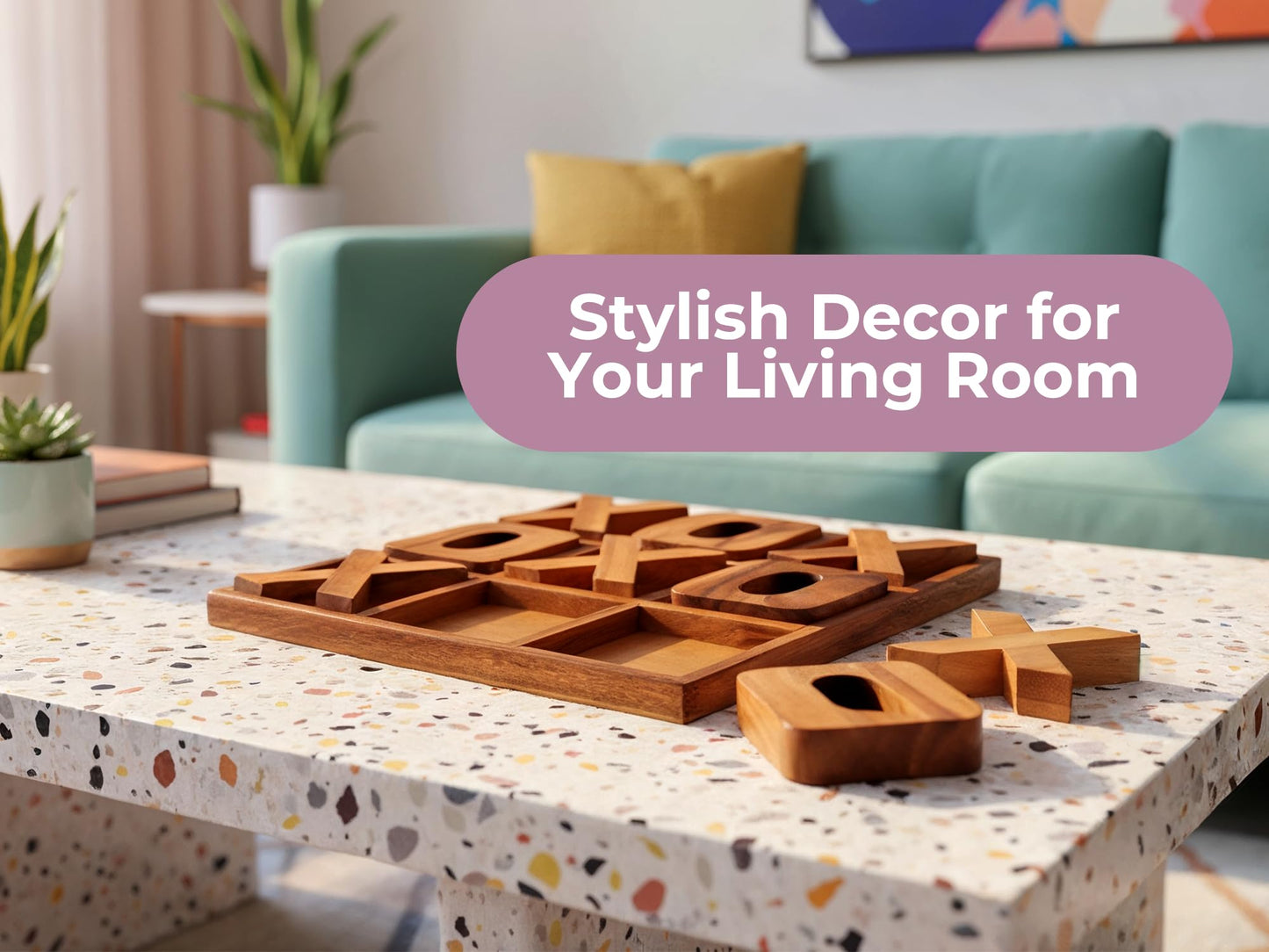 BSIRI Jumbo Tic Tac Toe Board - Rustic Wall Decor for Family Game Night