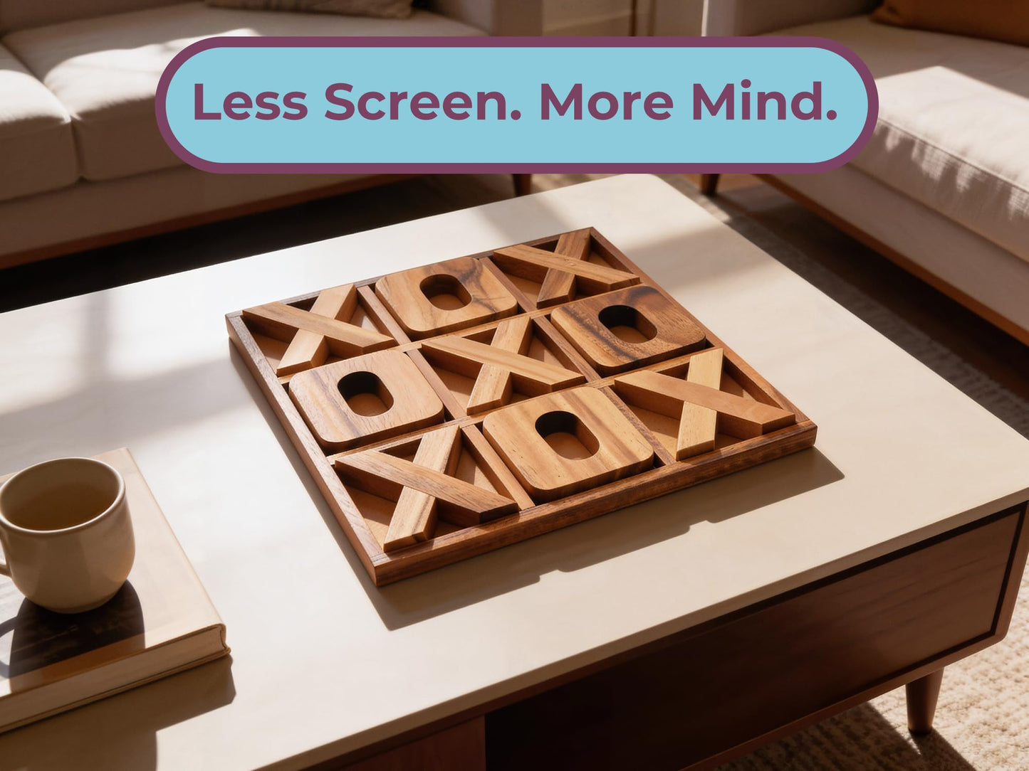 BSIRI Jumbo Tic Tac Toe Board - Rustic Wall Decor for Family Game Night