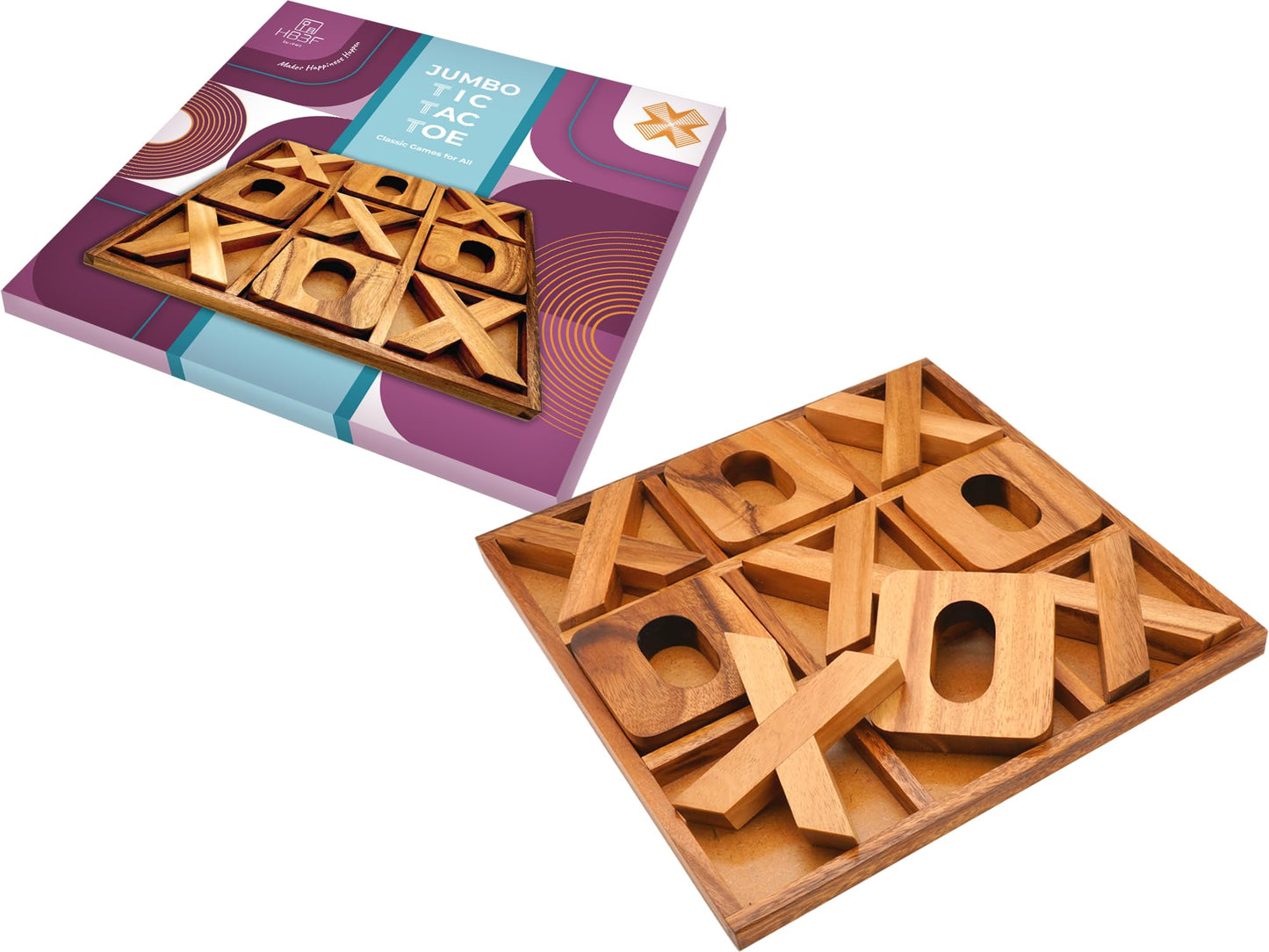 BSIRI Jumbo Tic Tac Toe Board - Rustic Wall Decor for Family Game Night