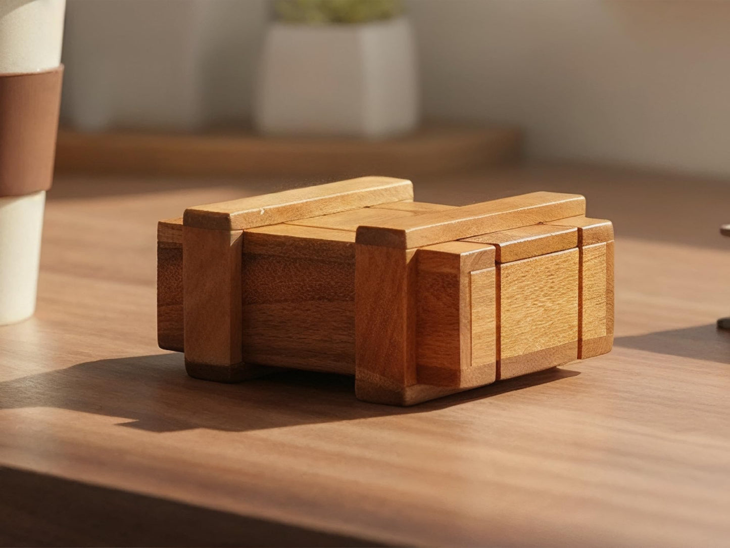 BSIRI Magic Box: Wooden Puzzle Box with Hidden Compartments – Gift Card Size