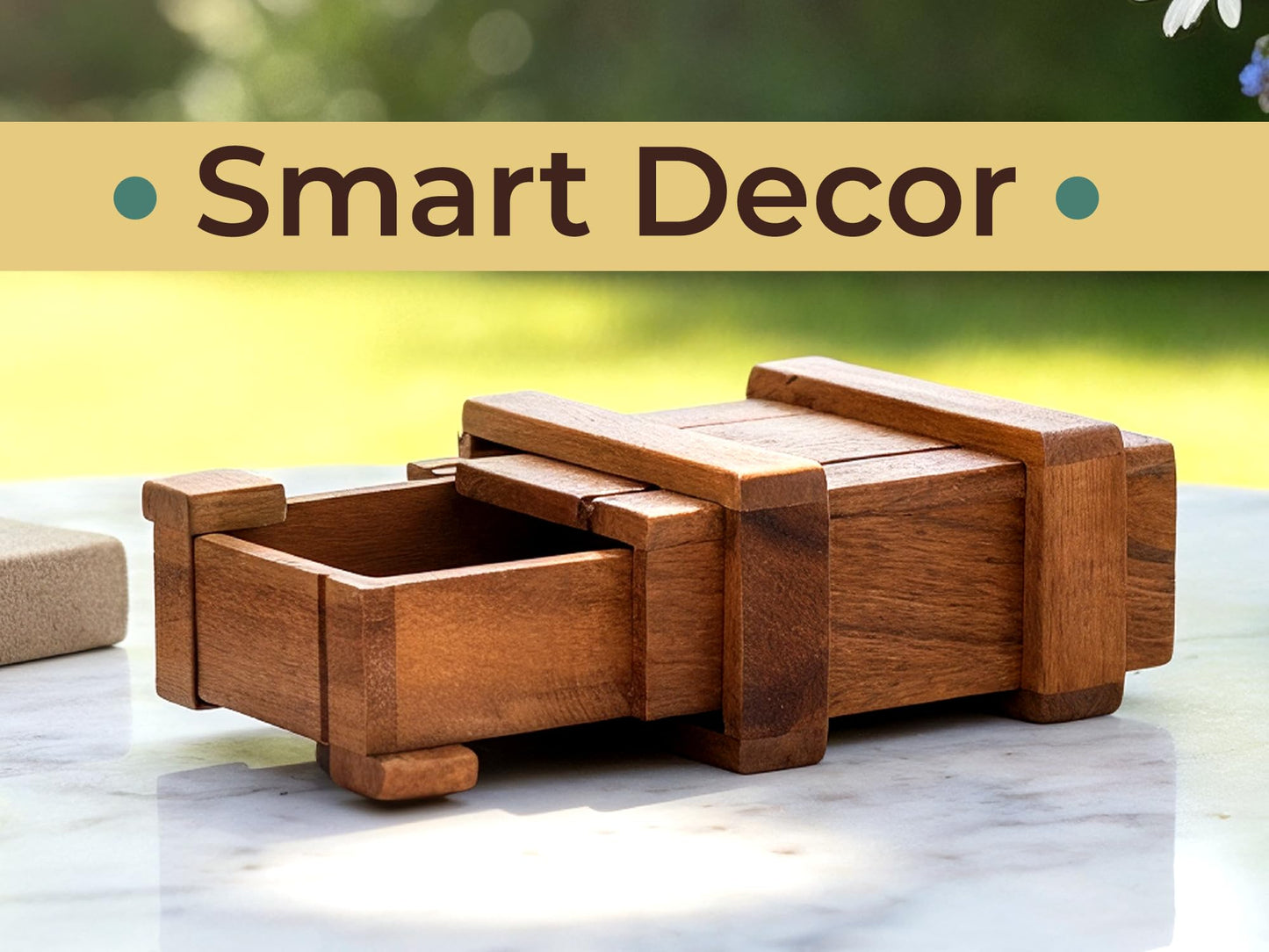 BSIRI Magic Box: Wooden Puzzle Box with Hidden Compartments – Gift Card Size