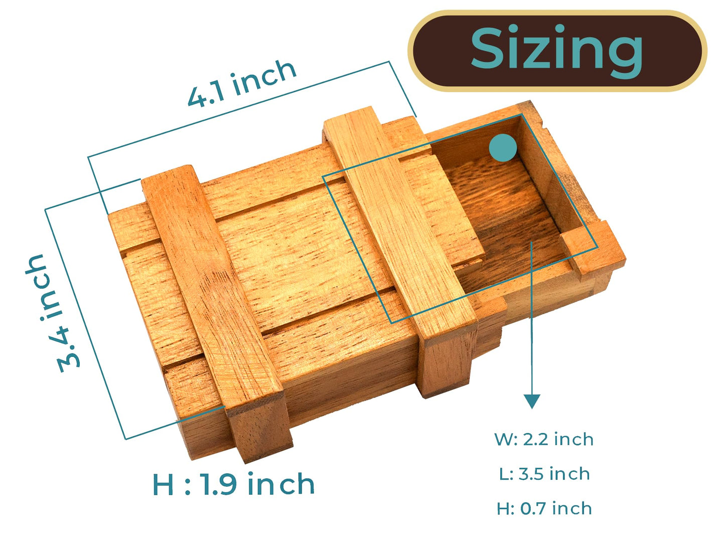 BSIRI Magic Box: Wooden Puzzle Box with Hidden Compartments – Gift Card Size