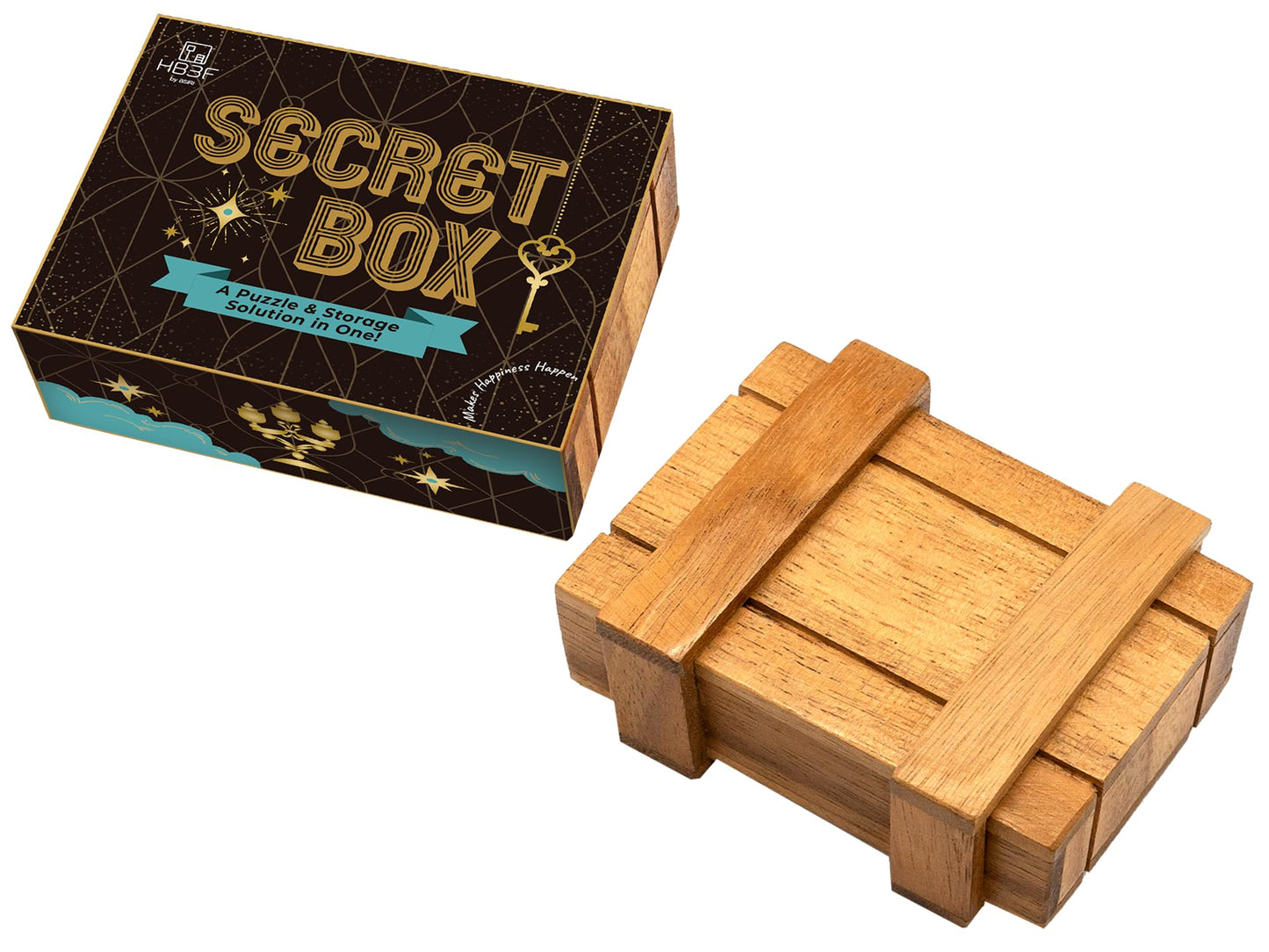 BSIRI Magic Box: Wooden Puzzle Box with Hidden Compartments – Gift Card Size
