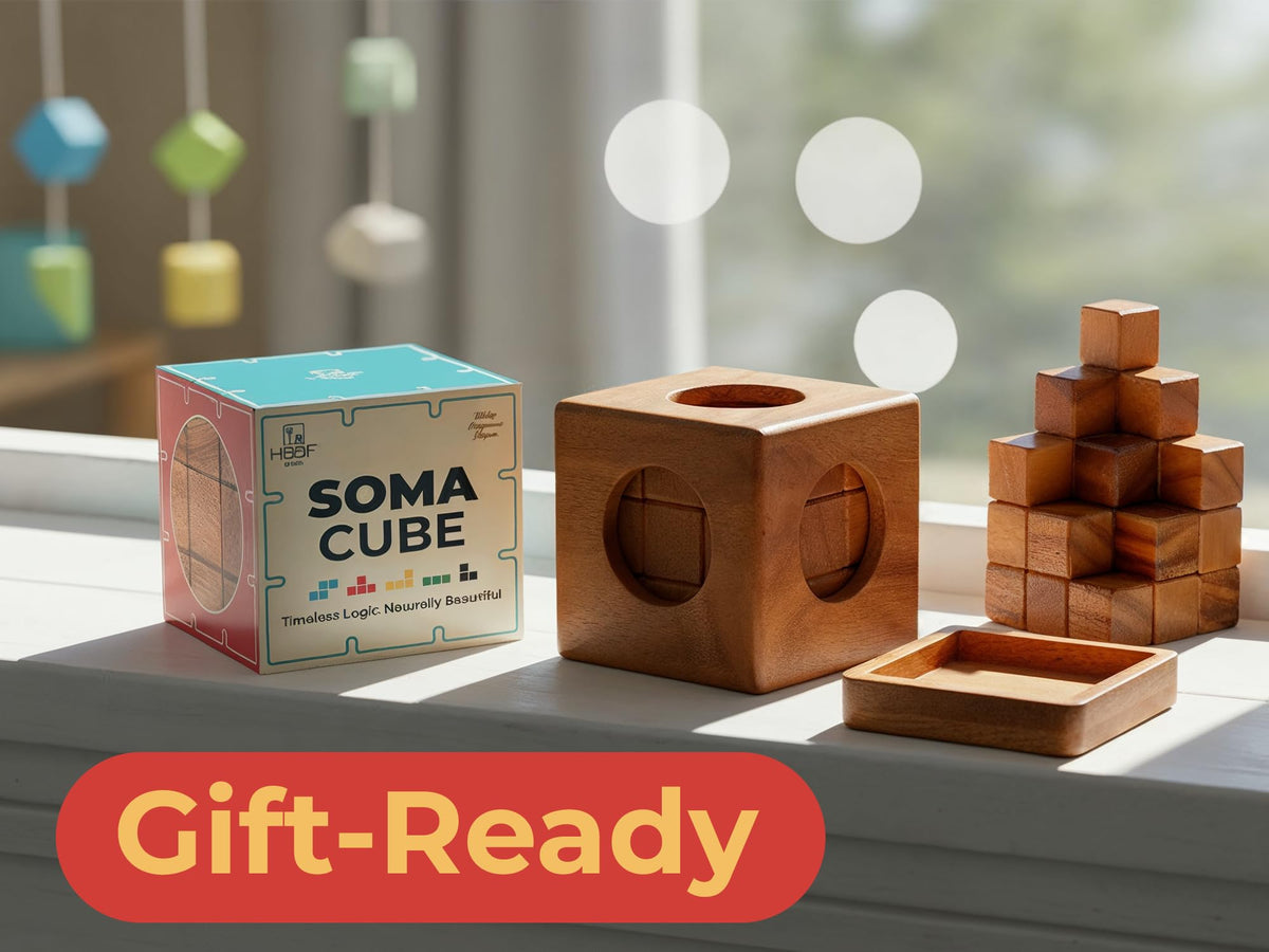 BSIRI Soma Puzzle Cube – Wooden Brain Teaser Desk Toy for Adults & Teens