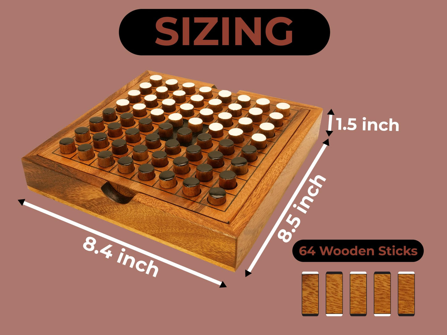 BSIRI Classic Othello: Handcrafted Wooden Strategy Board Game for Family & Adults