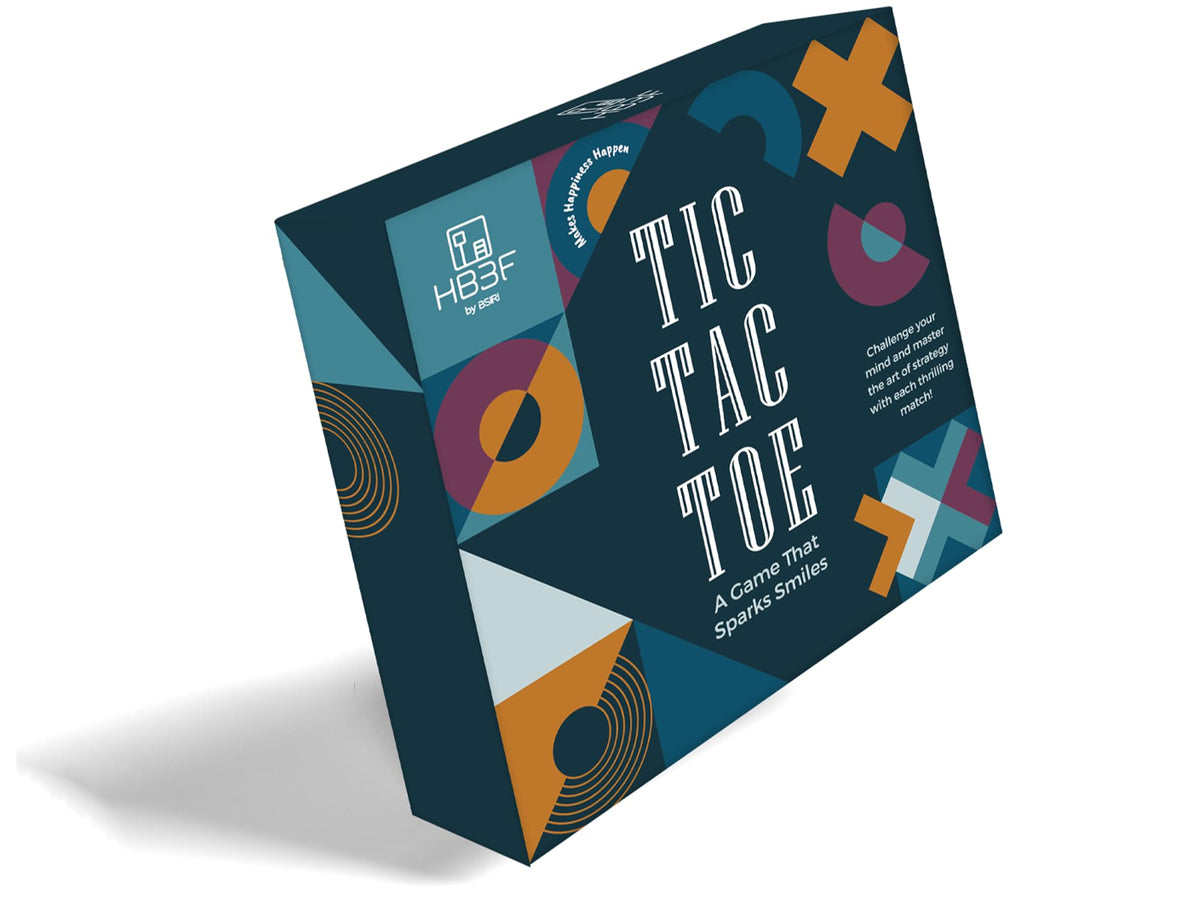 BSIRI Wooden Tic Tac Toe Game — 5.5-Inch Brain Teaser & Coffee Table Decor