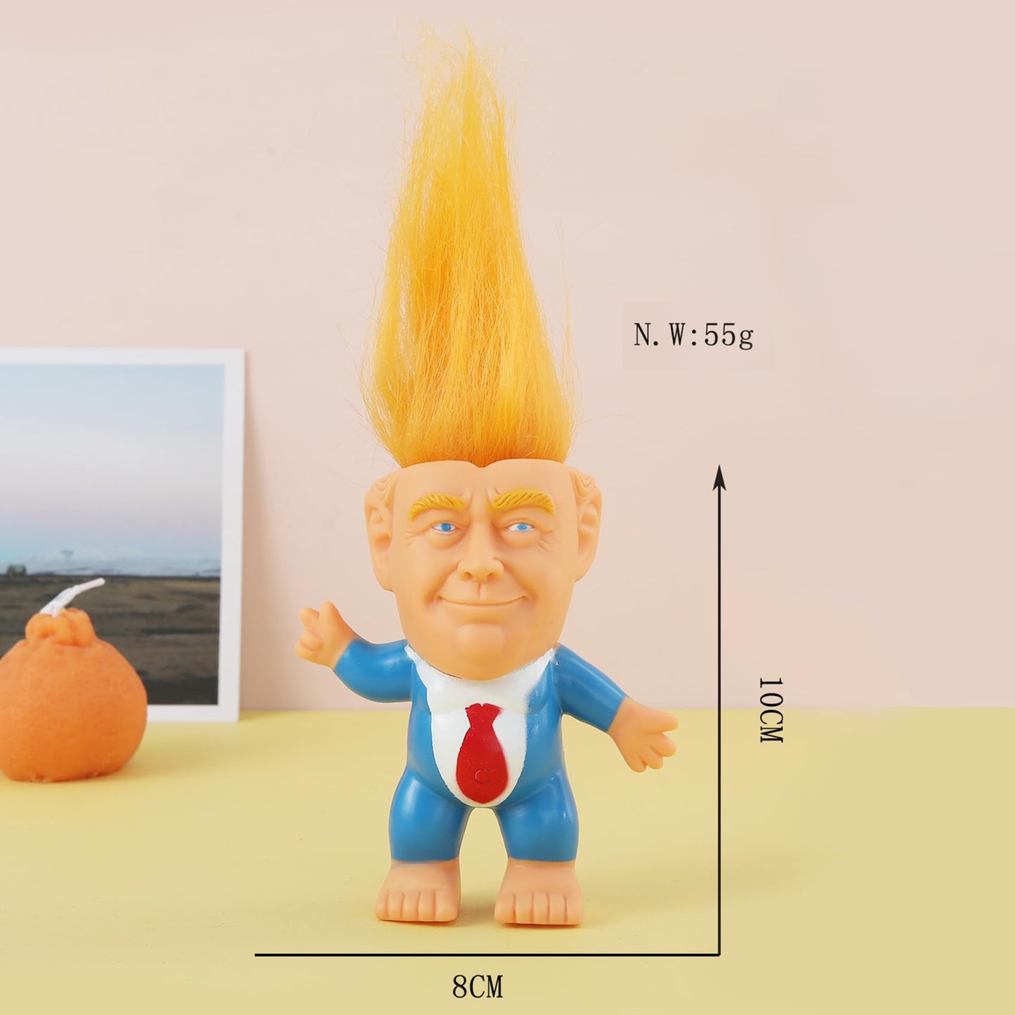 BSMTEBN Donald Trump Troll Doll – Rubber 3x4 Inch, Red Tie, Fun Desk Gift for Trump Fans (2025)