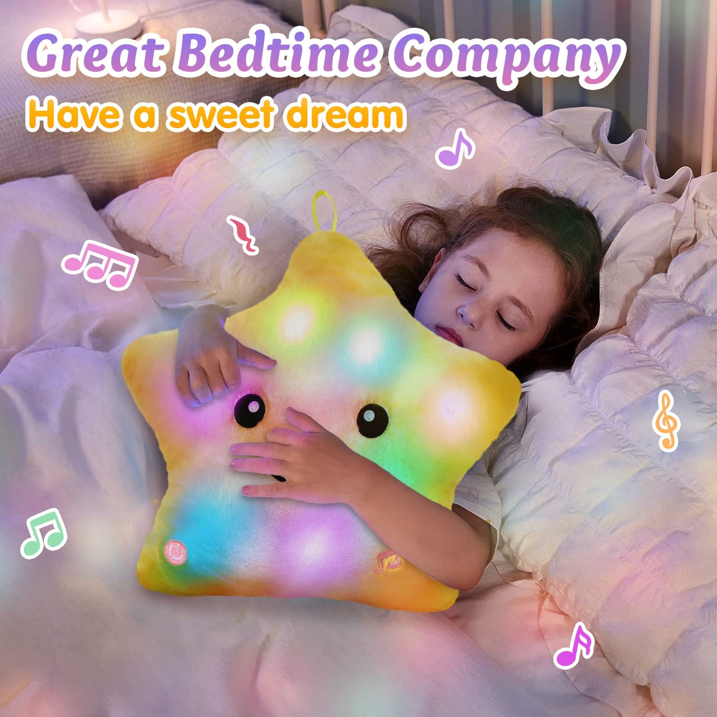 BSTAOFY 13-inch LED Twinkle Star Plush – Lullaby Glow Light Toy for Toddlers