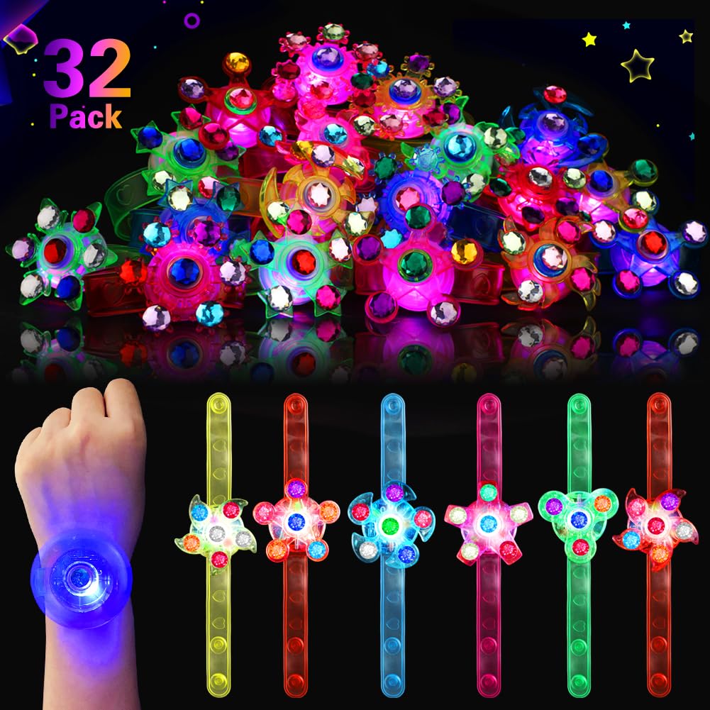 BSTDECOR 32-Pack LED Light-Up Fidget Spinner Bracelets – Easter Favors