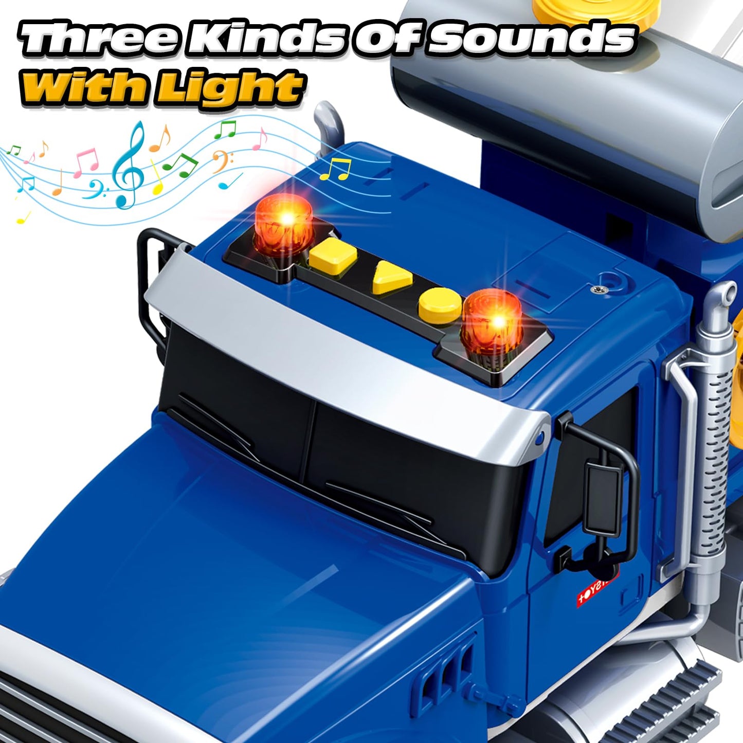 Bstoyder 15-Inch Cement Mixer Truck Toy with Lights & Sounds | Friction-Powered Vehicle for 3–8 Years
