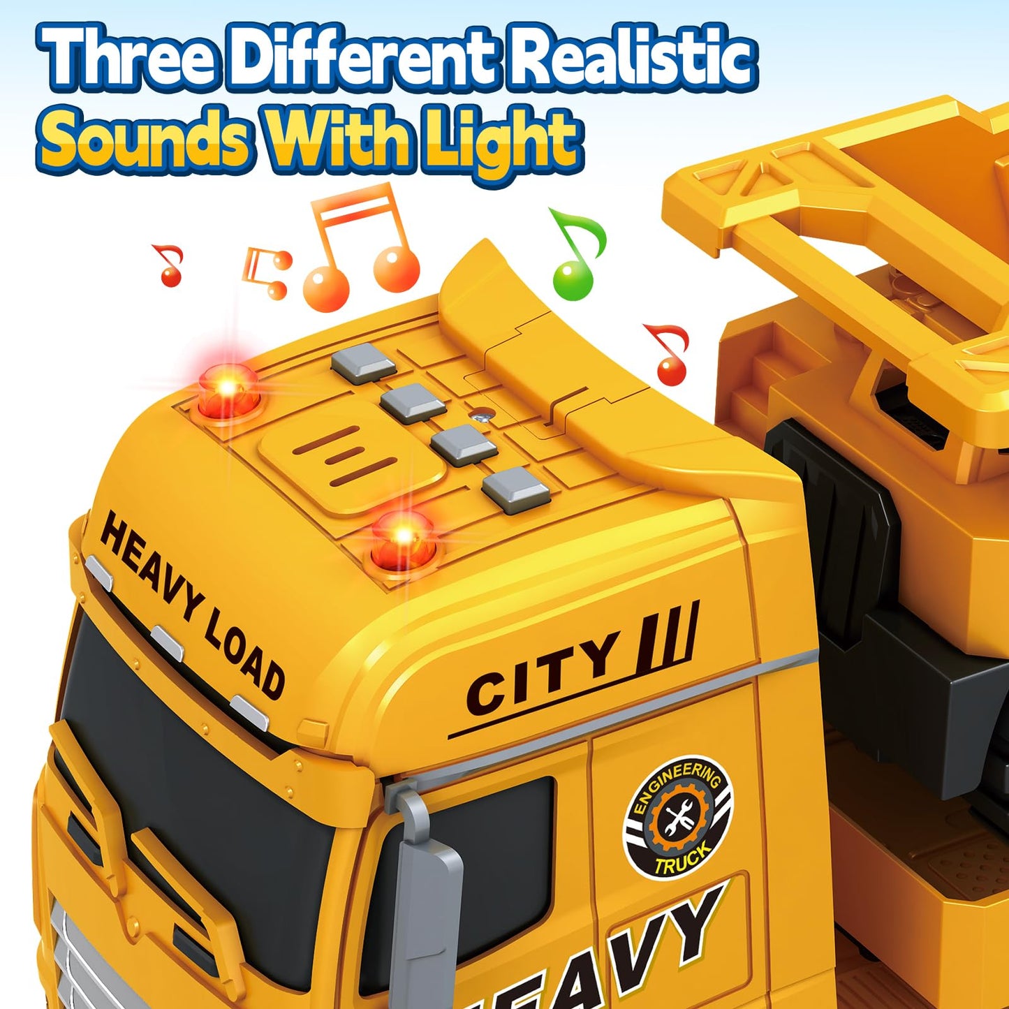 Bstoyder 25-Inch 3-in-1 Toddler Construction Truck with Excavator & Dump Truck