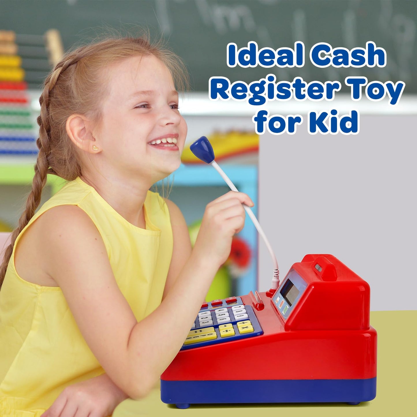 Bstoyder Calculator Cash Register Toy – 120-Piece Grocery Store Playset for Kids Aged 3-8