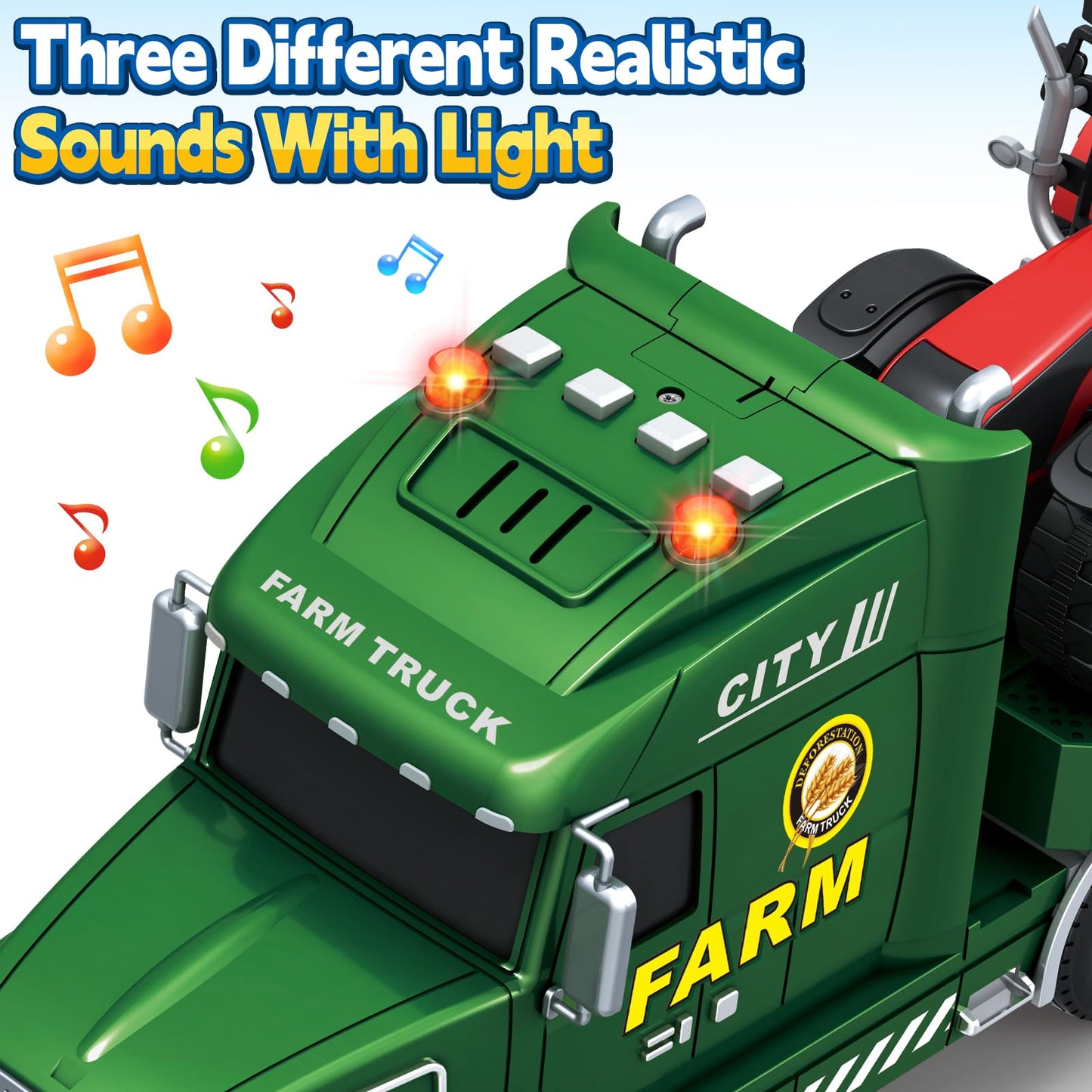Bstoyder 3-in-1 Toddler Truck Set – 27-Inch Friction Truck with Lights and Sounds