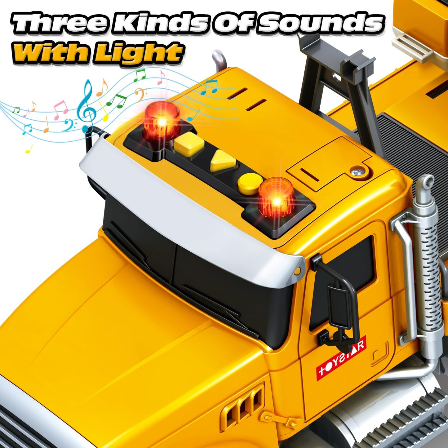 Bstoyder Large Excavator Truck Toy with Lights & Sounds | Friction-Powered for Kids 3–8