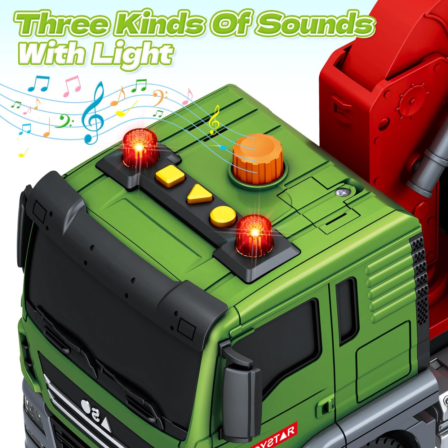 Bstoyder 3-in-1 Toddler Truck Toy – Large Flatbed Farm Truck with Lights & Sounds